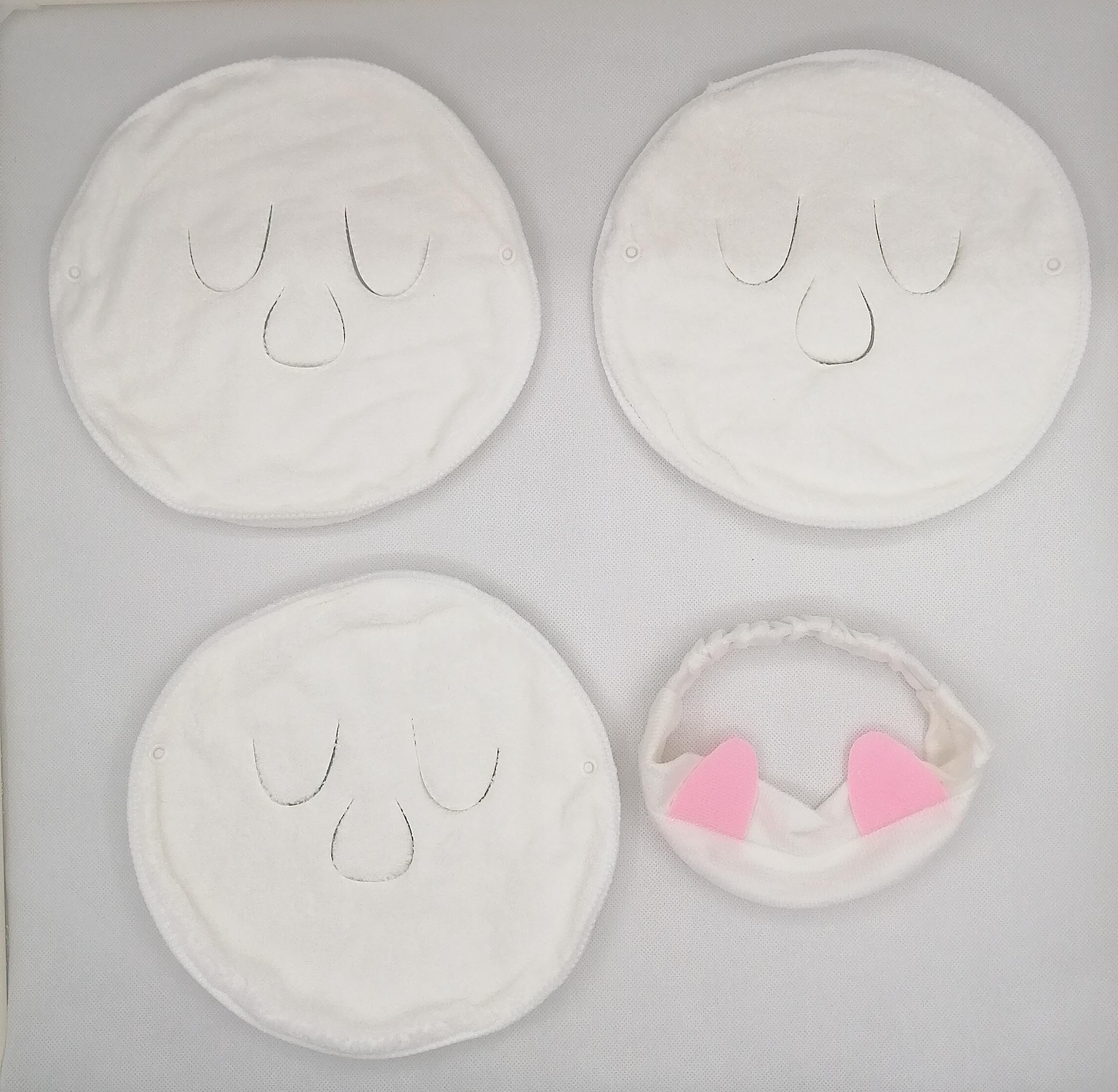 AMUYUKEJI【3 pack Reusable Face Towel Mask and【1 pack 】 hair band, Comfortable snowflake cotton, For warming the face before applying a mask to open the pores and increase blood circulation