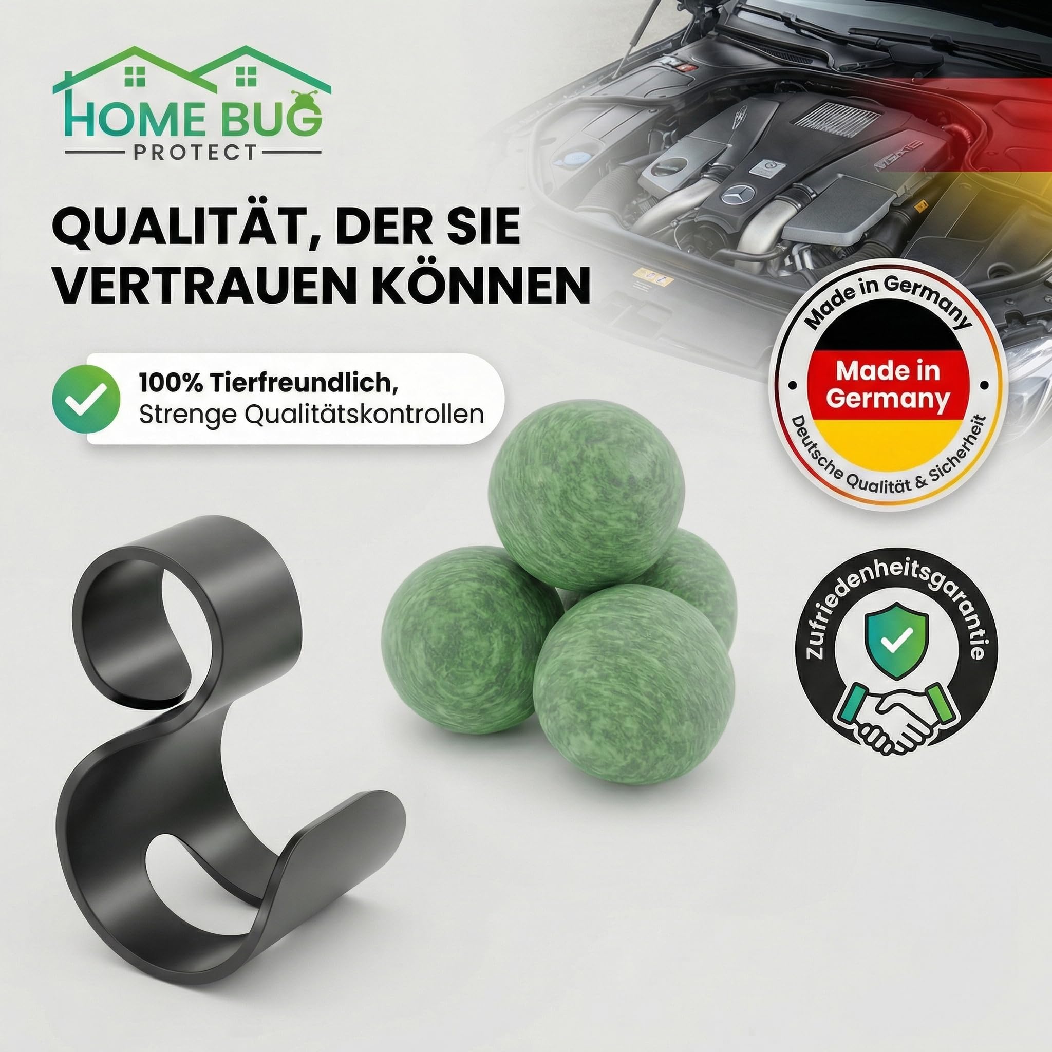 4X Marderabwehr Duftkugeln inkl PKW-Halterung - Effektiver Marderschreck Auto - Langanhaltender Marderschutz für Auto und Umgebung - Marderschreck aus Deutschland