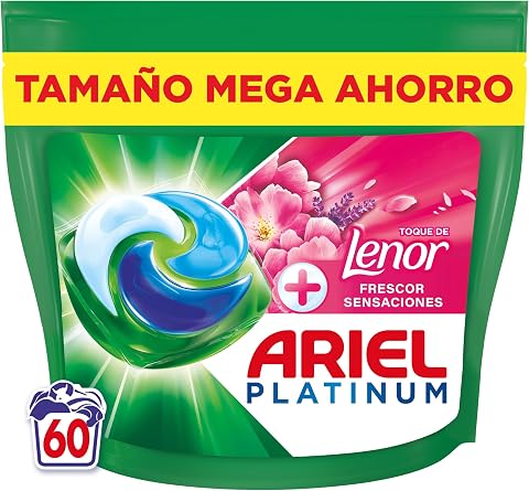 Ariel PODs Platinum, Detergente Líquido En Cápsulas Frescor Sensaciones Cápsulas, 60 Lavados