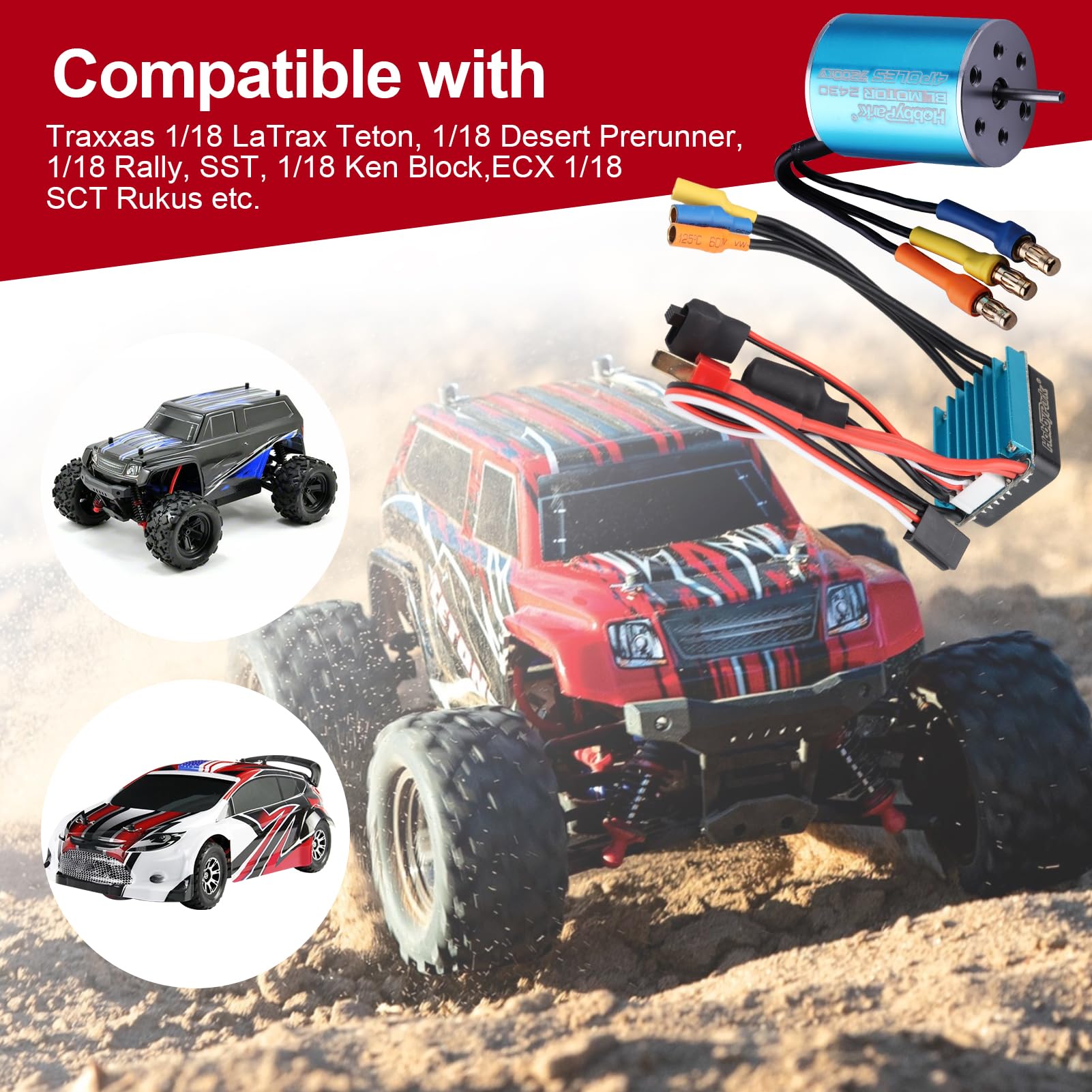 HobbyPark 2430 7200KV Brushless Motor and ESC Combo 25A ESC for