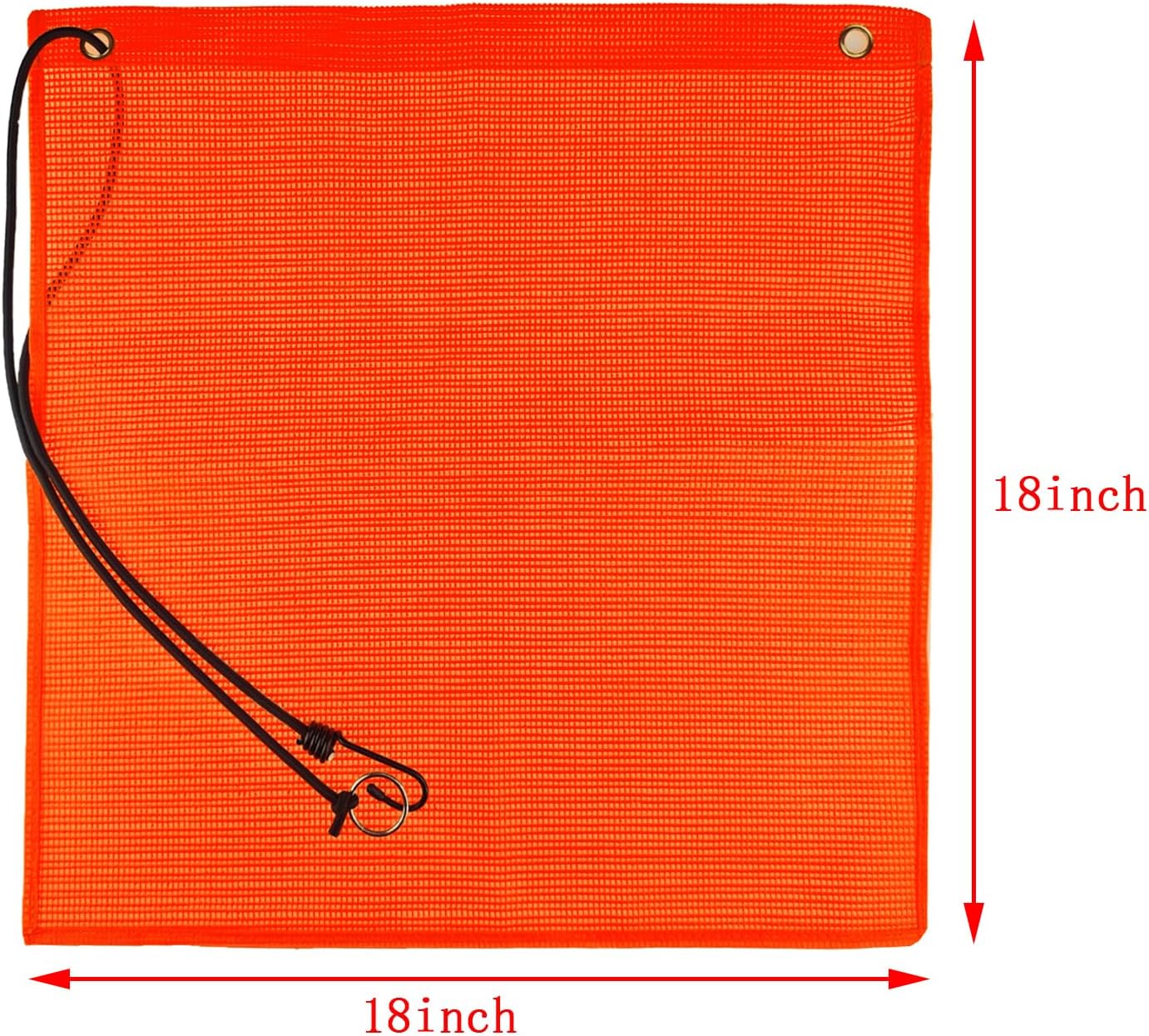 8 Pieces 18 x 18 Inch Safety Flags Warning Flag Mesh Bungee Safety Flag with Grommets and Bungee Cord (8)