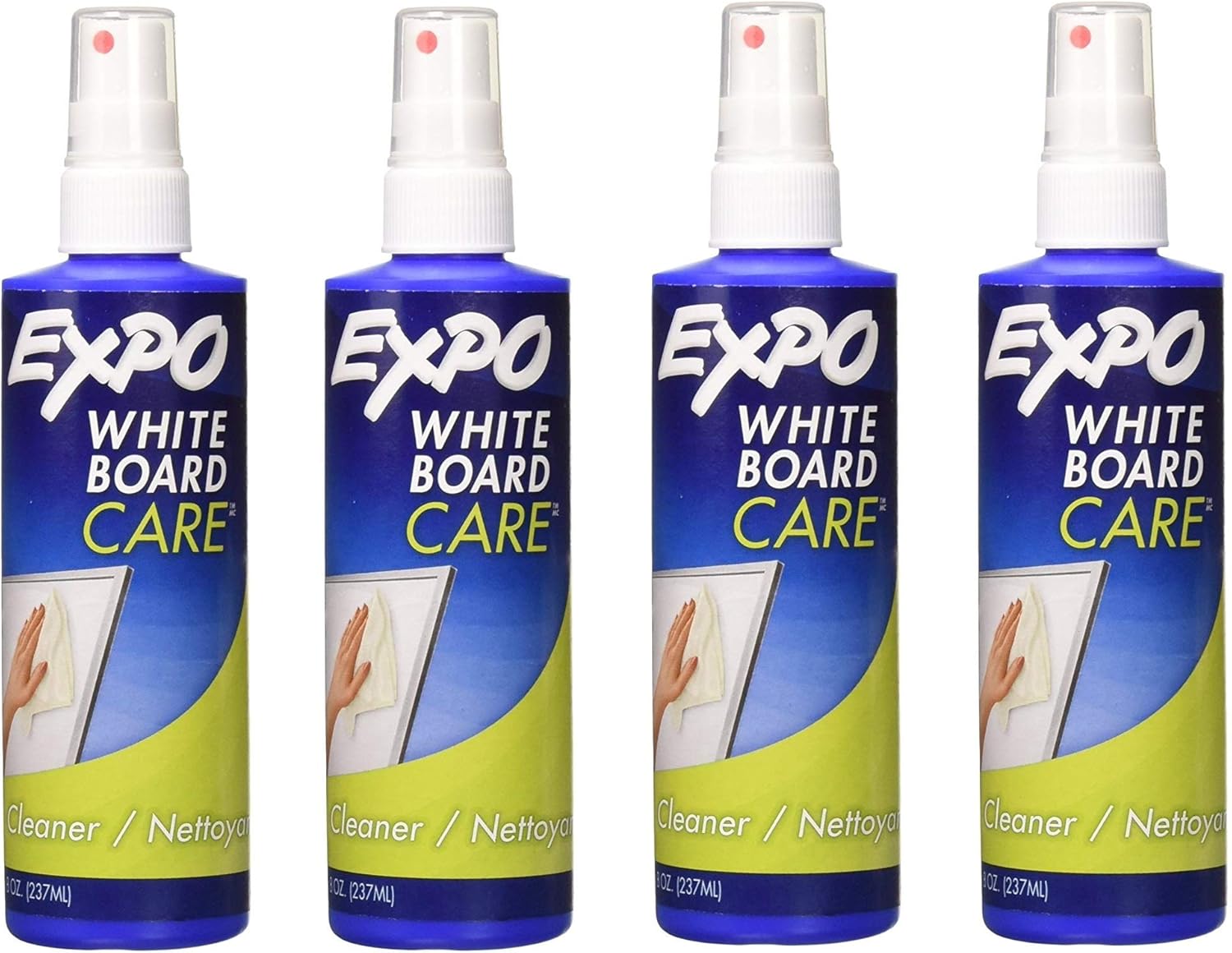 Dry Erase Surface Cleaner, 8oz Spray Bottle [Set of 4