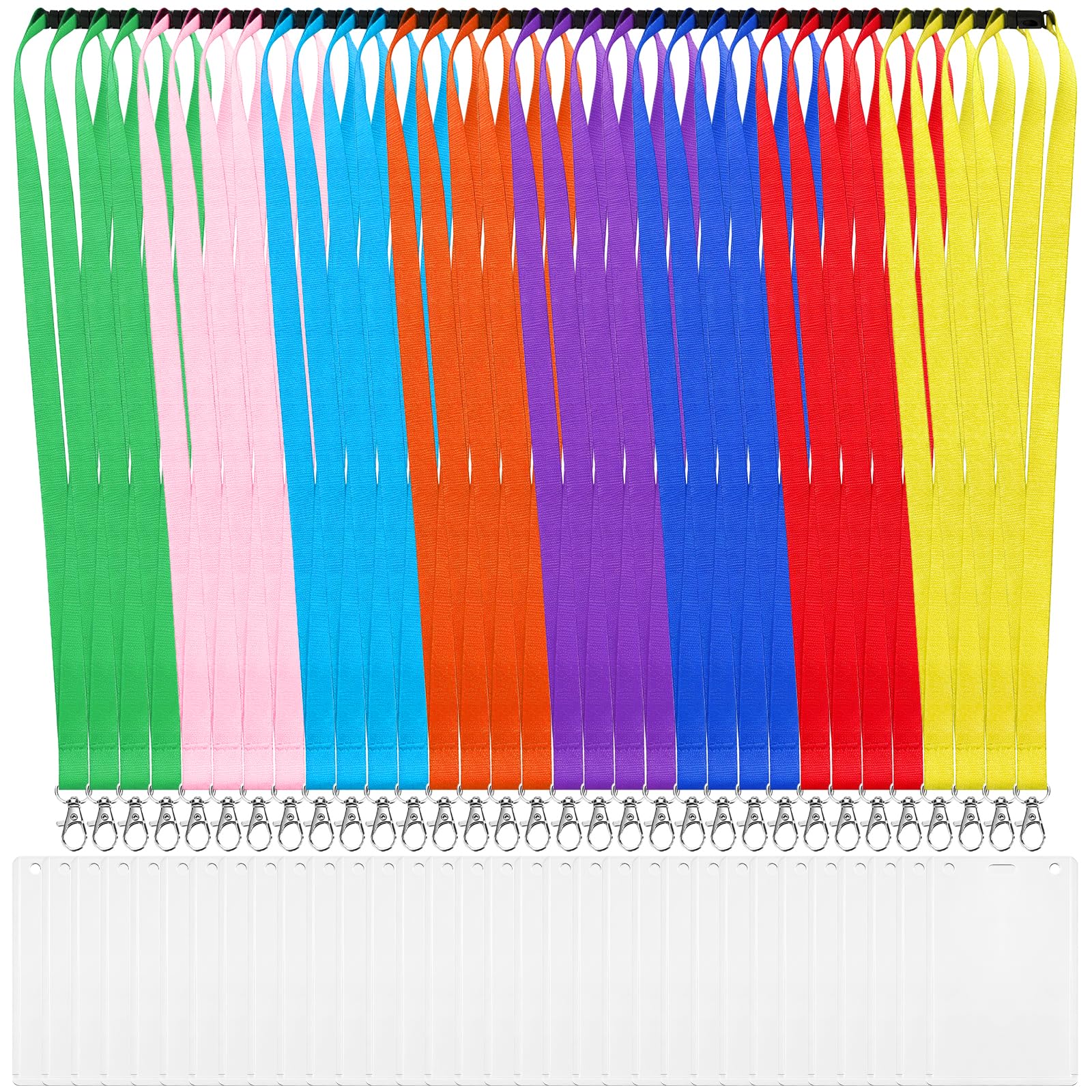 32 Pack Colorful Breakaway Lanyards with Id Card Holders