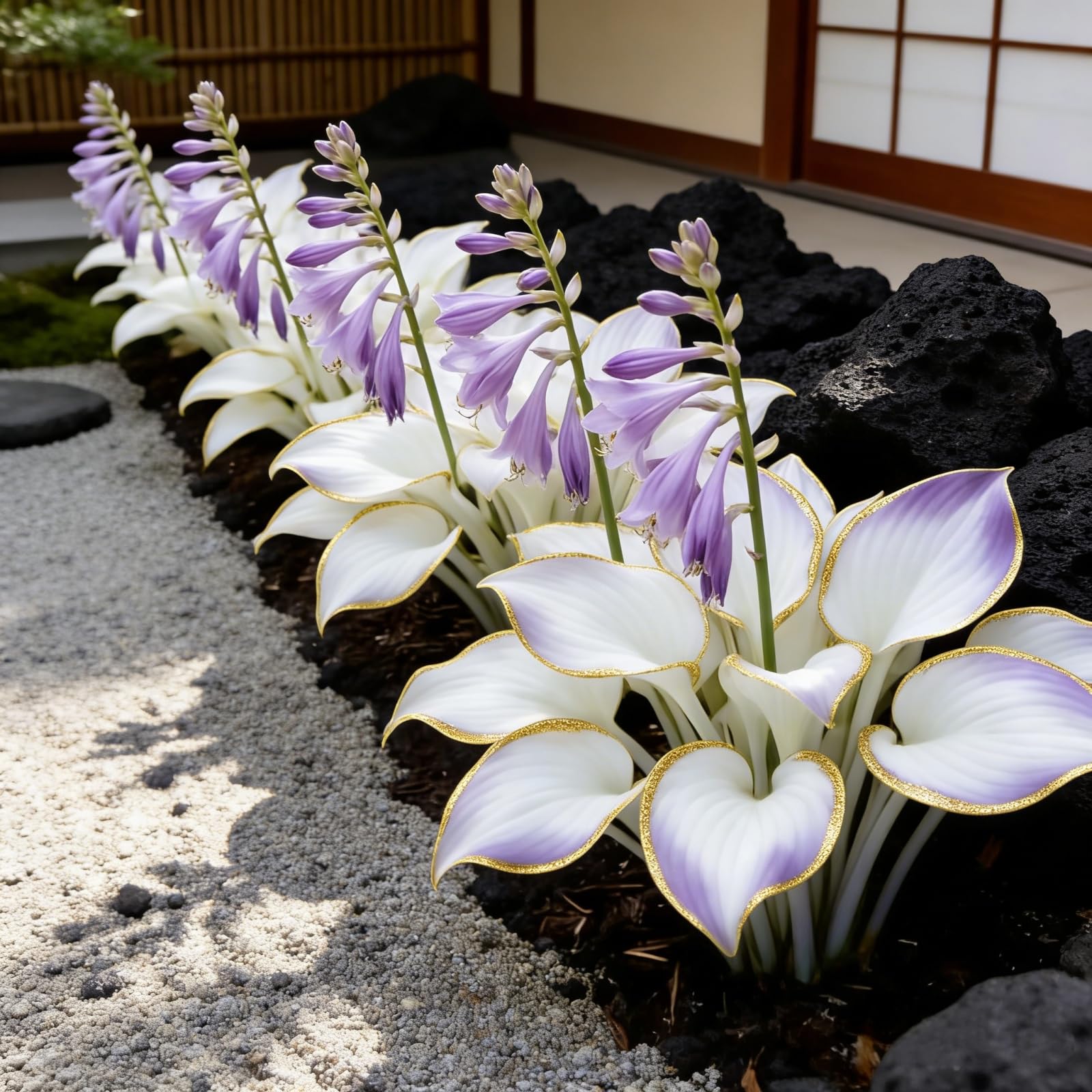 Hardy Perennial Hosta Bulbs - for Garden Decoration, Professional Planting,Simple to Grow, Outdoor Garden Displays-4 Bulbs-D
