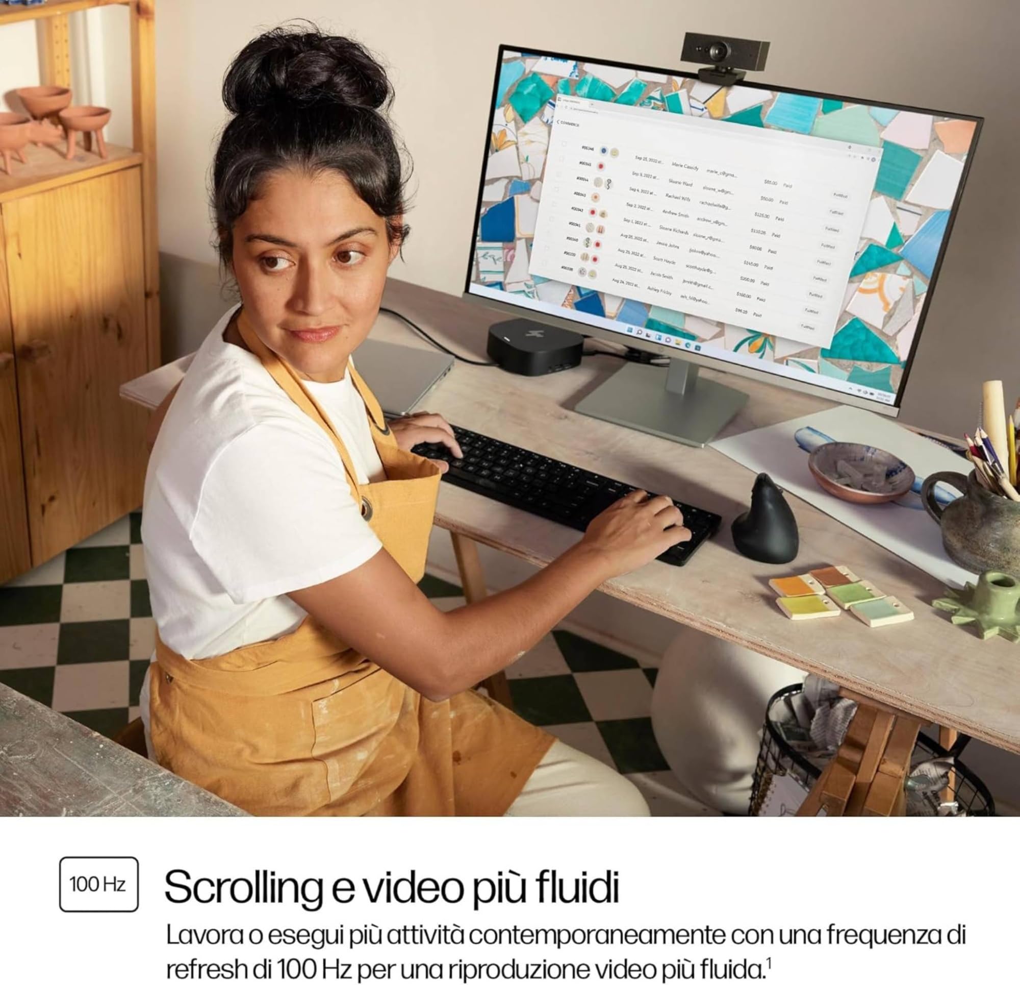 HP 524sh Monitor, Schermo da 23.8" FHD IPS Antiriflesso, Tecnologia Eye Ease, Tempo Risposta 5 ms GtG Overdrive, Risoluzione 1920 x 1080, Software Display Center, HDMI, Nero