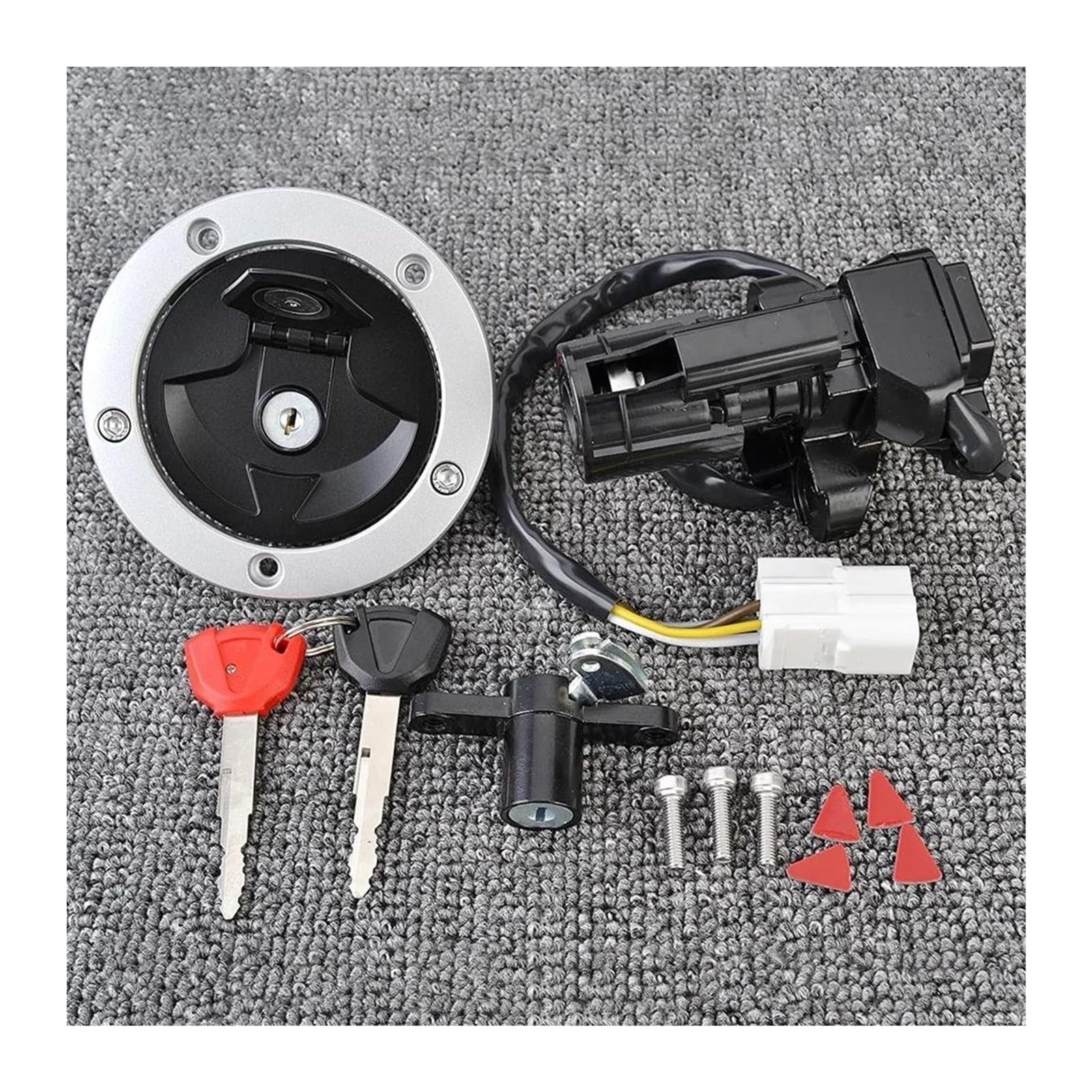 Cerradura De Encendido para Kawasaki para EX650 2014-2016 27045-5452 27005-0552 Interruptor Arranque Bloqueo Motocicleta Tanque Combustible con 2 Llaves