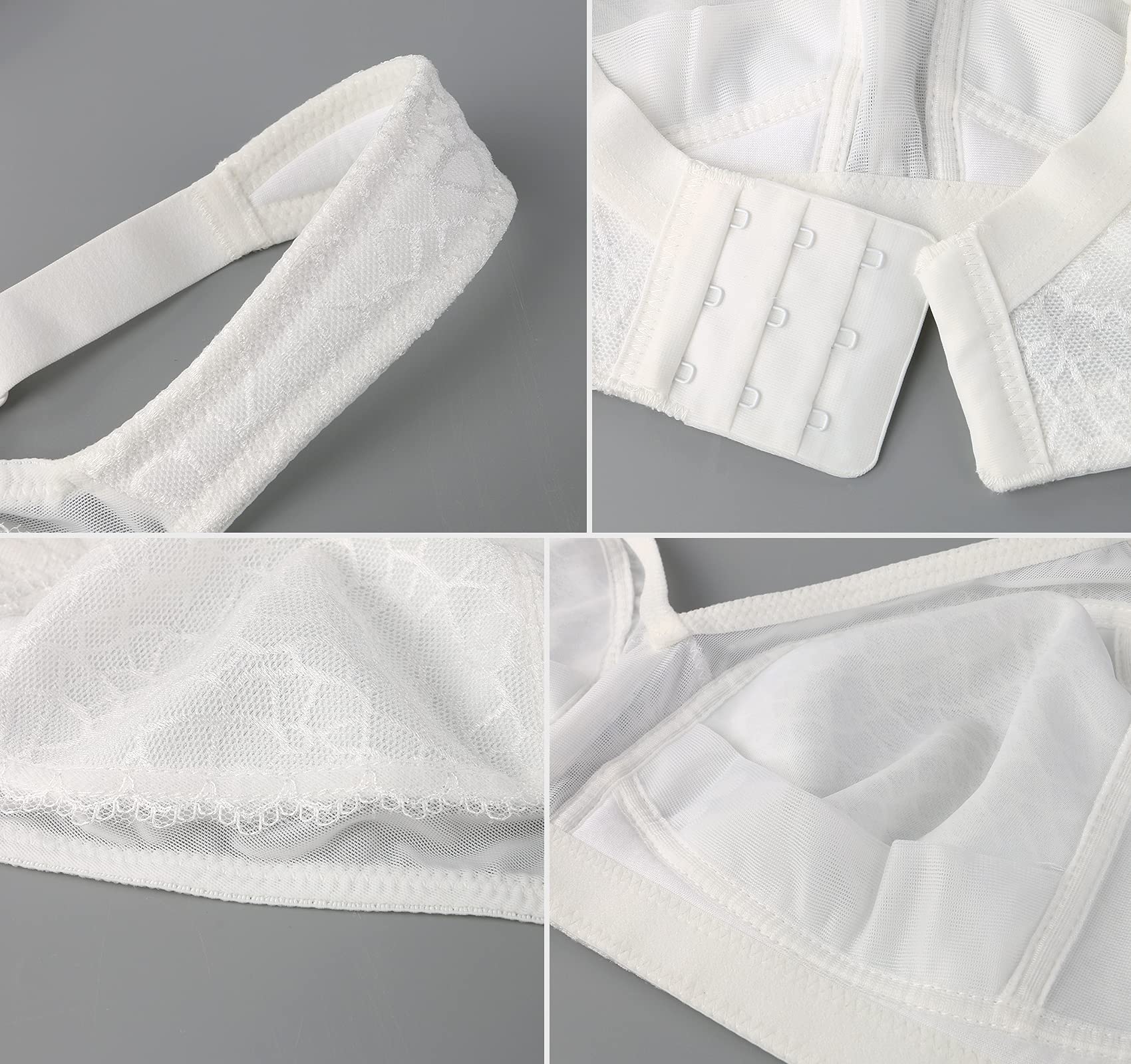 DotVol Reggiseno Base in Pizzo e Taglia Grossa Coppa Completa Non Schiuma Reggiseno Senza Fili