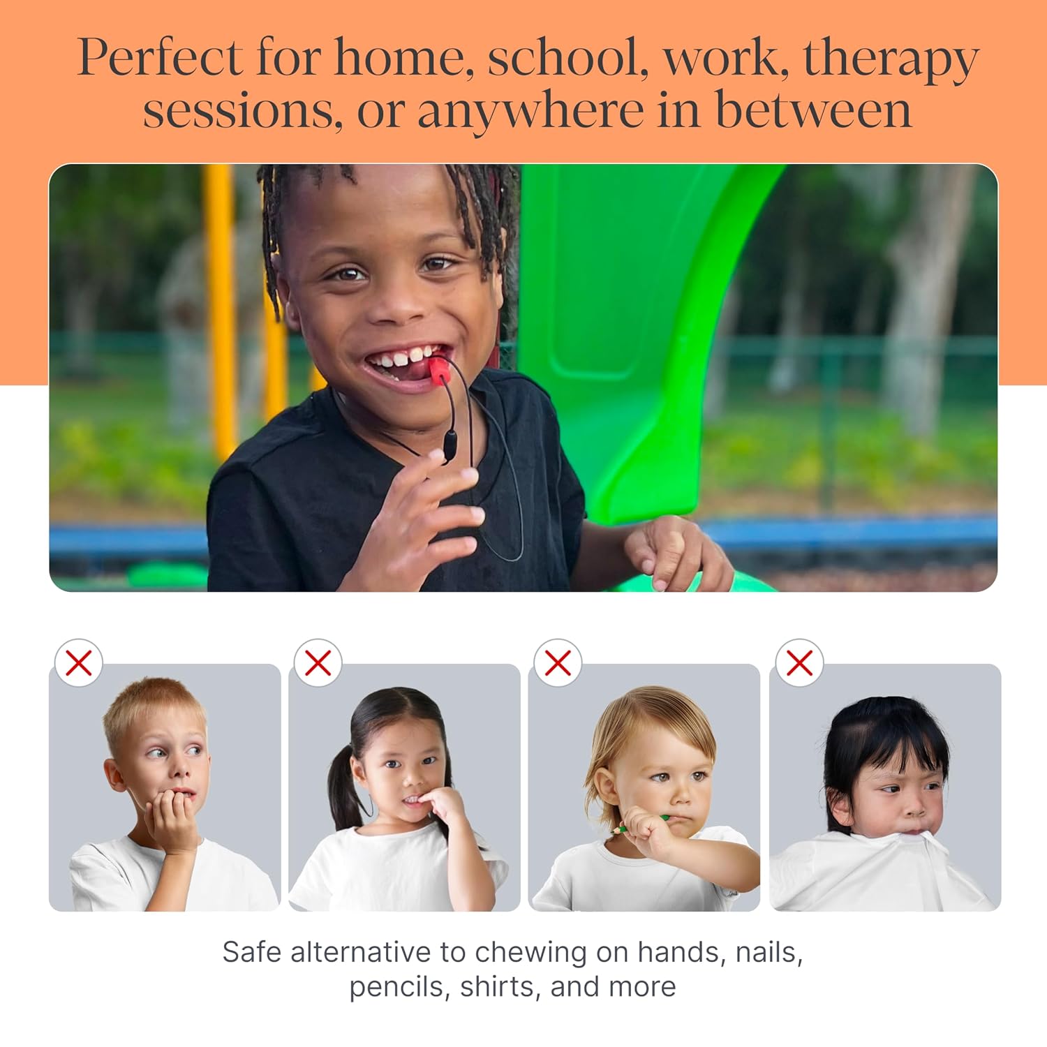 ARK Krypto-Bite® Chewable Tube Necklace, Chew Necklaces for Sensory Kids and Adults, Oral Fidget for Autism, ADHD, SPD, Anxiety, Medical-Grade Sensory Chew Necklace, XT, Firm, Black