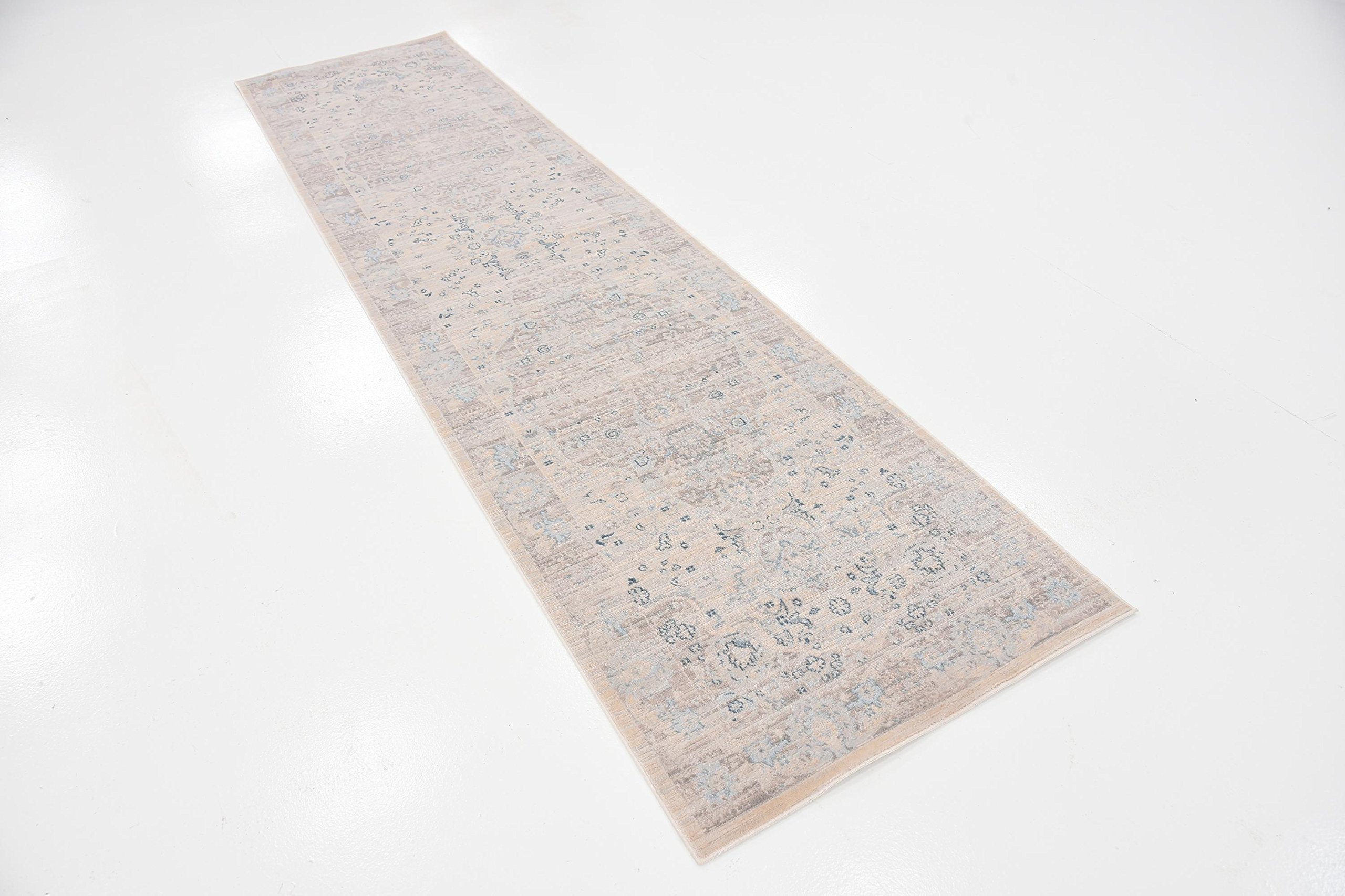 Unique Loom Paris Collection Pastel Tones Traditional Distressed Dark Gray Runner Rug (2' 7 x 10' 0)