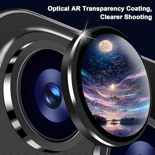 Miniatura 3 de QHOHQ Paquete de 3 protectores de lente de cámara para iPhone 15 de 6.1 pulgadasiPhone 15 Plus de 6.7 pulgadas, cubierta de cámara de aleación de