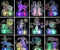 Vista 4 de Graces Dawn® Crystal Doce Constelaciones Deluxe Rompecabezas 3D Decoración de cristal colorido (Aquarius)