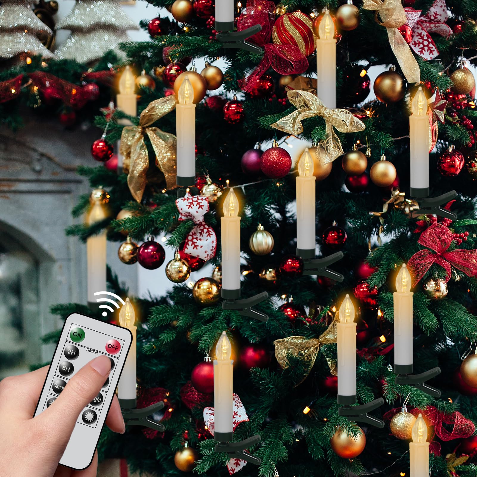 30 PCS Battery LED Taper Candles With Remote – Colorful Flickering Flameless Candles For Christmas Tree & Holiday Decor - View #4