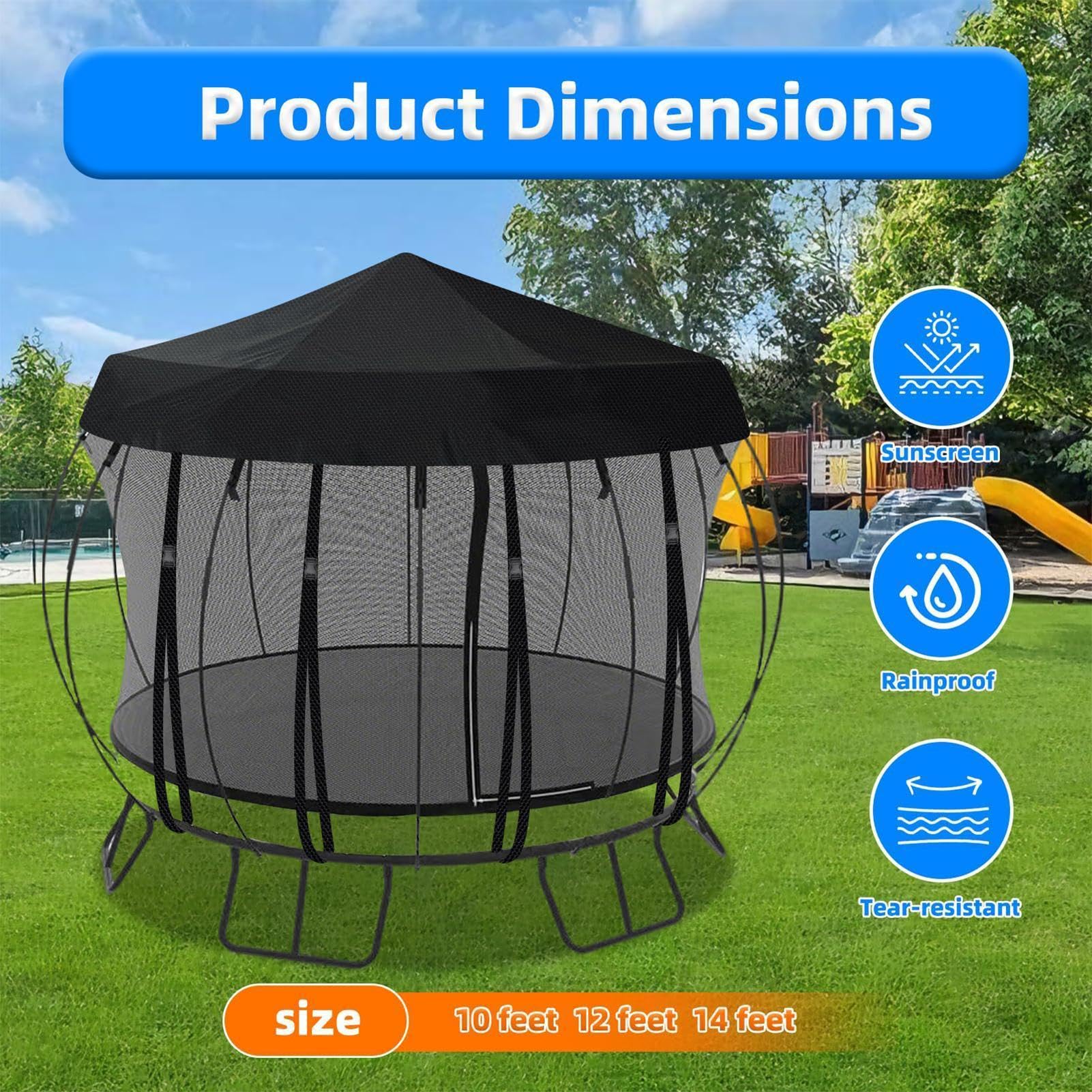 Cubierta para cama elástica resistente a los rayos UV, toldo para cama