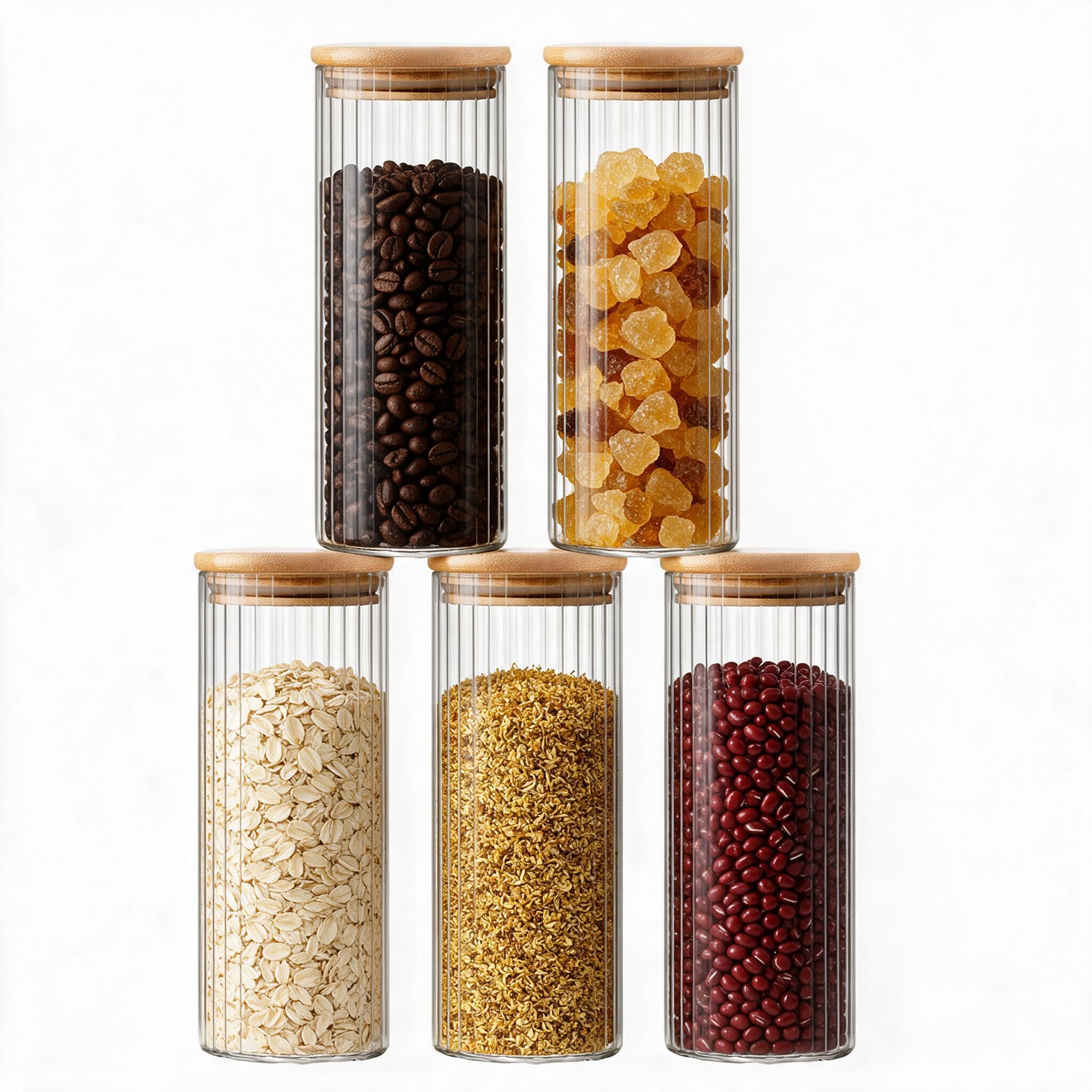 pantrytine 0.8L Glass Storage Jars, Glass Containers with Airtight Lids — image 1