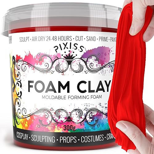 Miniatura 1 de Arcilla de espuma moldeable para cosplay (rojo)  Arcilla de espuma de modelado de alta calidad, secado al aire, 10.58 oz de espuma de cosplay para