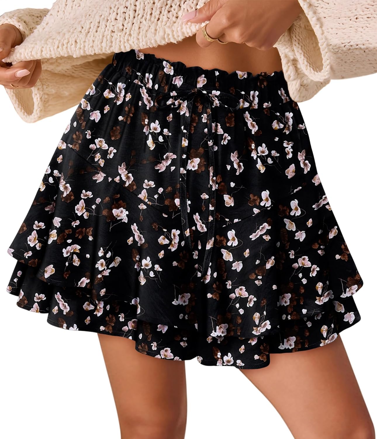 Skorts for Woman Mini Skirts Summer Shorts Boho Casual Beach Ruffle Flowy Shorts 2026 Trendy Outfits - Image 2