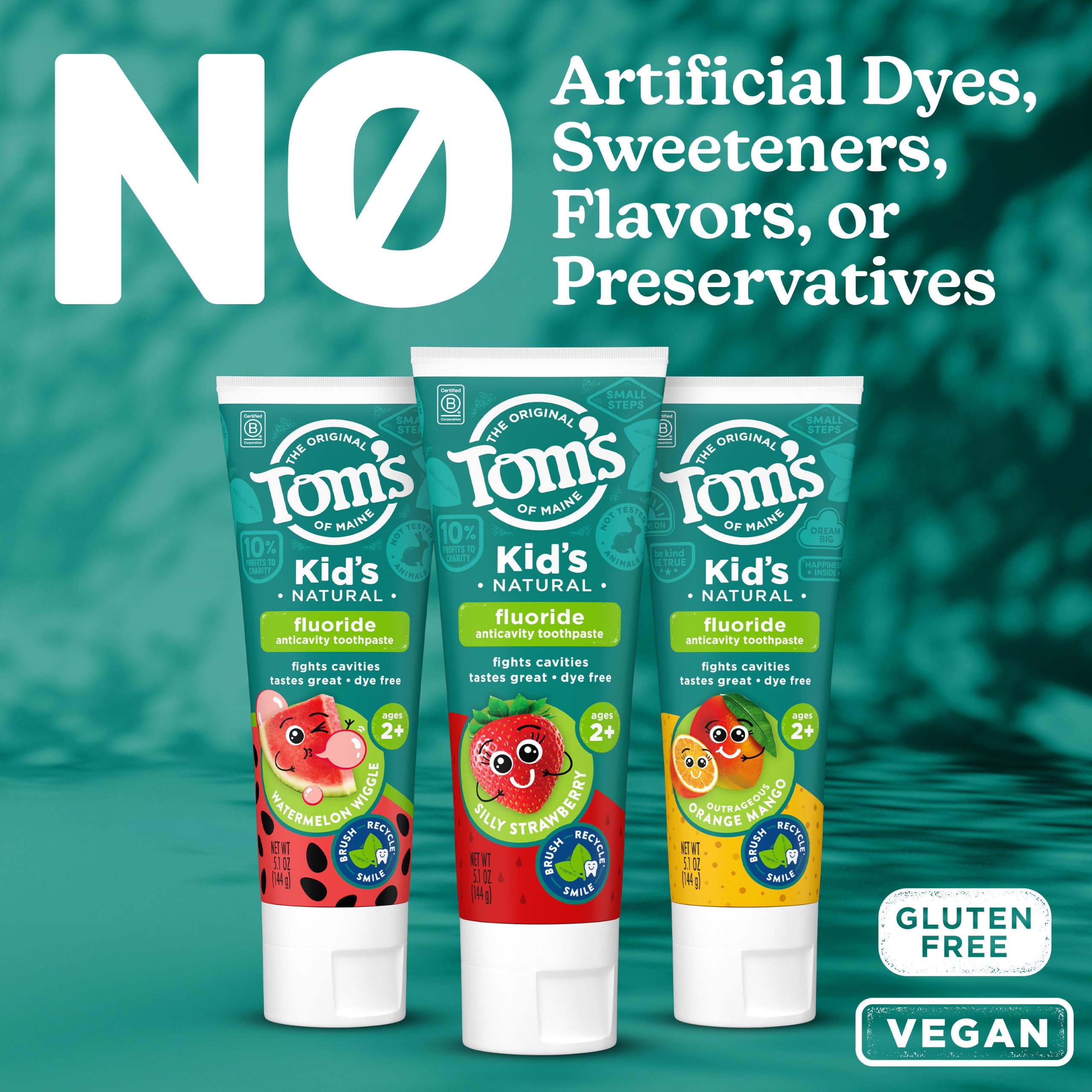 Tom’s of Maine Fruity Natural Kids Fluoride Toothpaste Variety Pack, 5.1 oz view 4