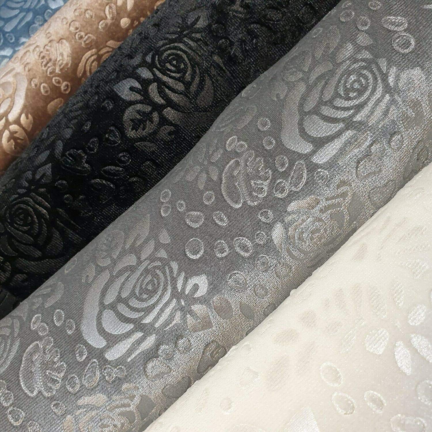 Tessile Stazione Rose Floreale Velluto Rilievo Velluto Abito Artigianale Cuscino Tessuto Al Metro 147,3 cm (5 Metro - Malva)