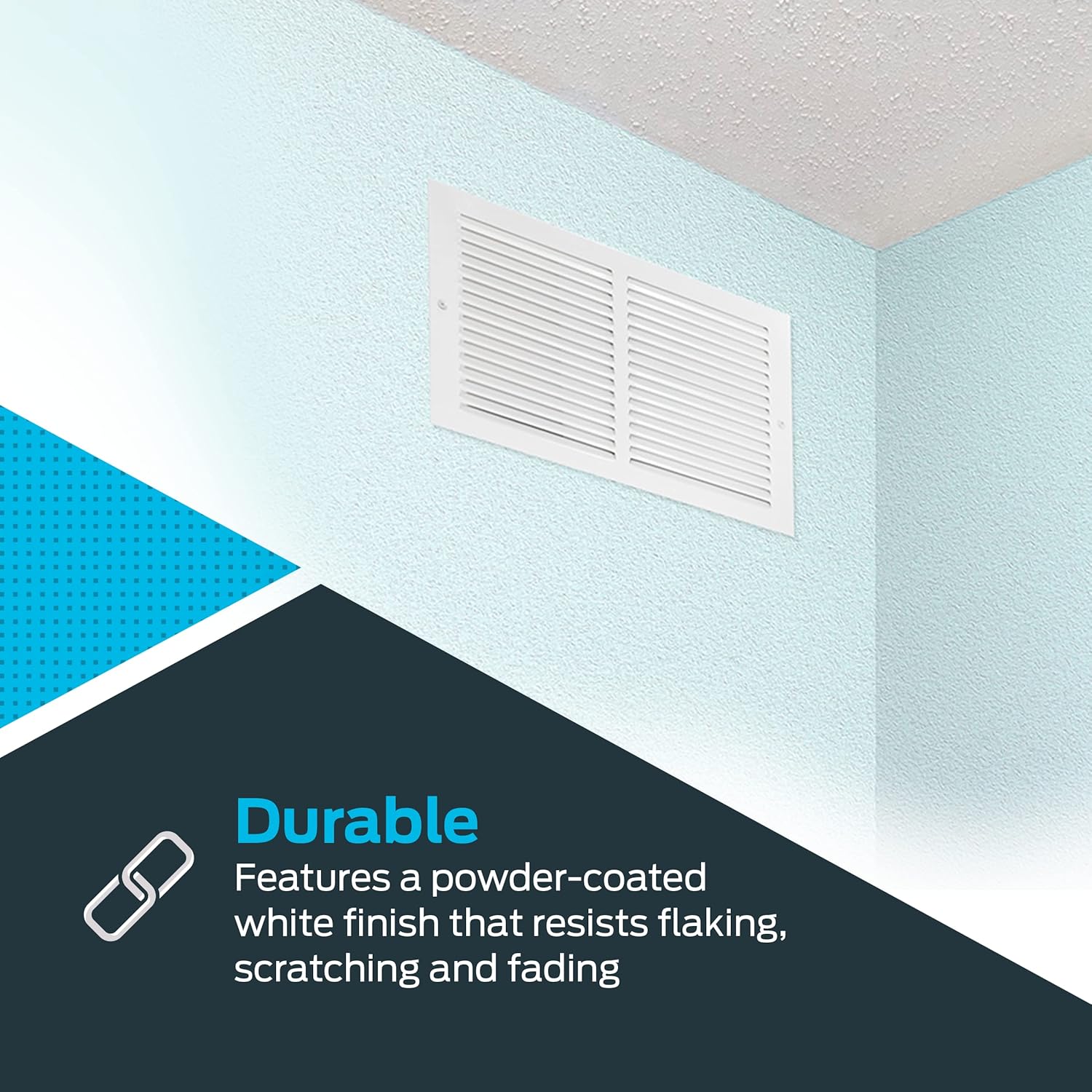 EZ-FLO 14 x 8 Inch Ventilation Steel Sidewall/Ceiling Register Return Air Grille, Steel Duct Opening, 61643 - Heating Vents - 