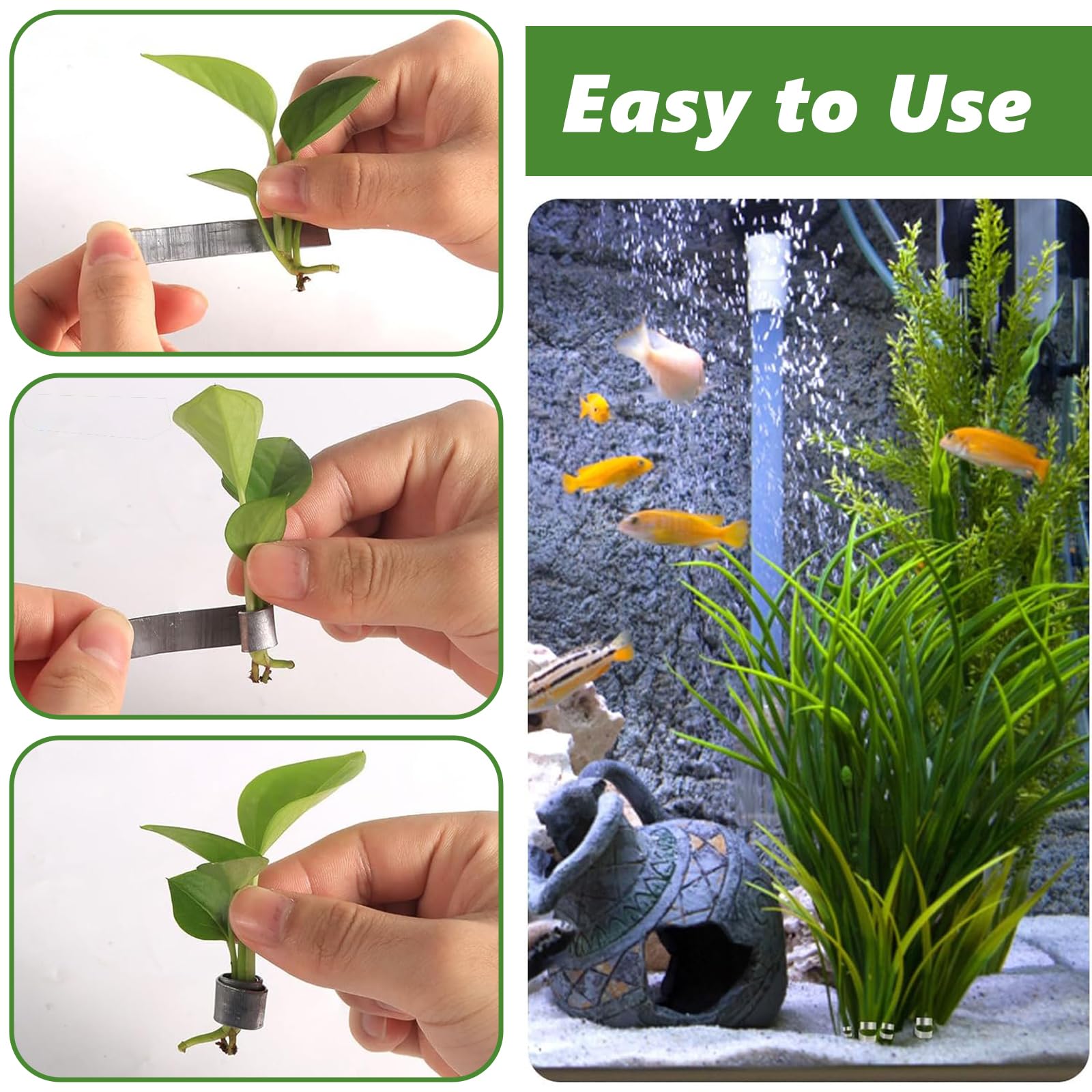 Jaxbo Supporto Per Piante Da Acquario In Plastica – Portapiante Da Appendere Per Acquario Con 5 Fori – Per Piante Vive - 3