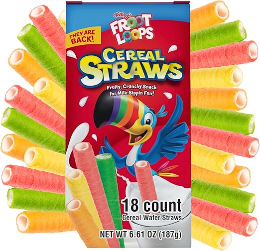 2024 Kellogg's Cereal Straws Froot Loops Edible Breakfast