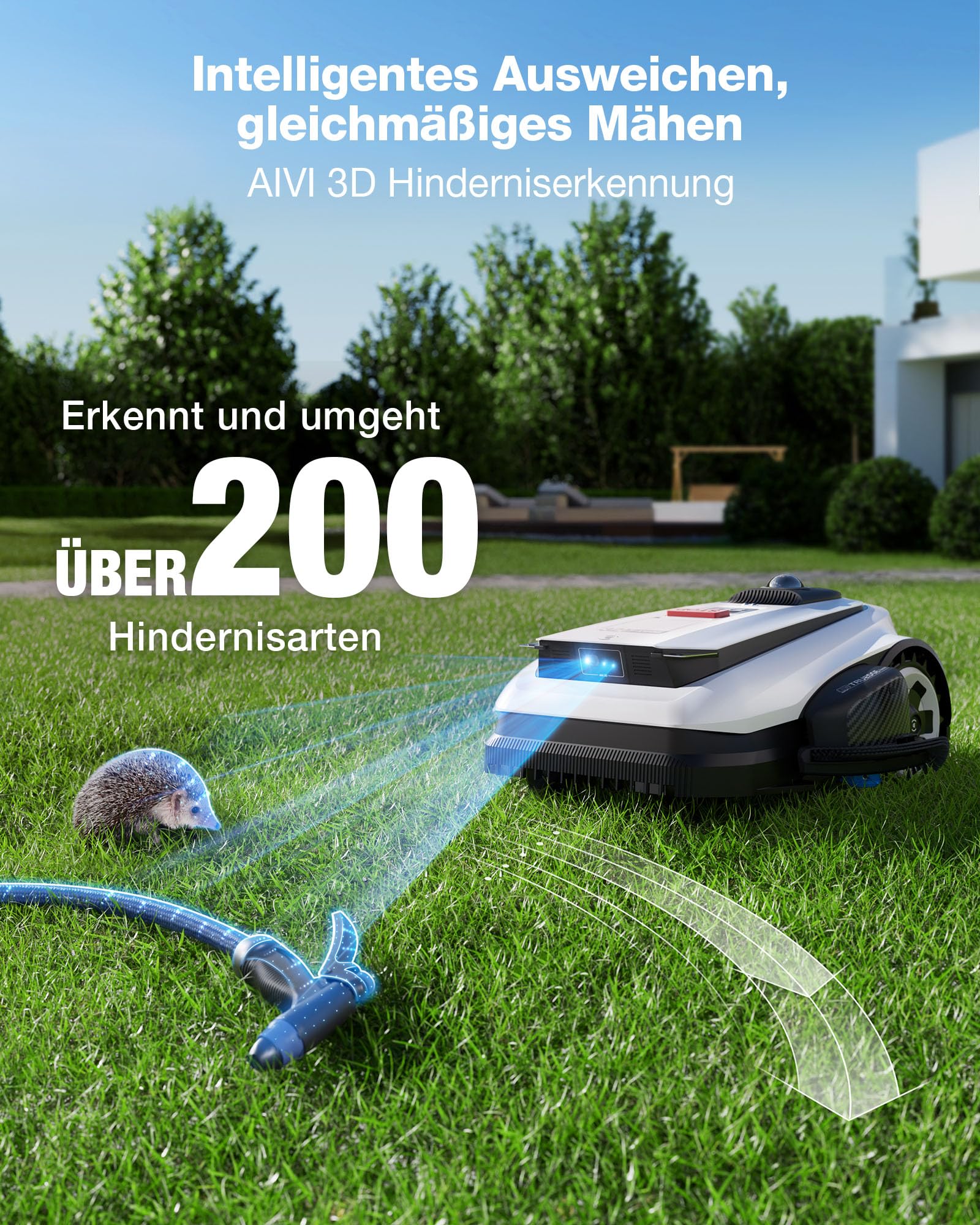 ECOVACS GOAT A1600 LiDAR PRO Care Kit Mähroboter 1.600 m² 360° Dual-LiDAR-Navigation KI-3D-Hindernisvermeidung