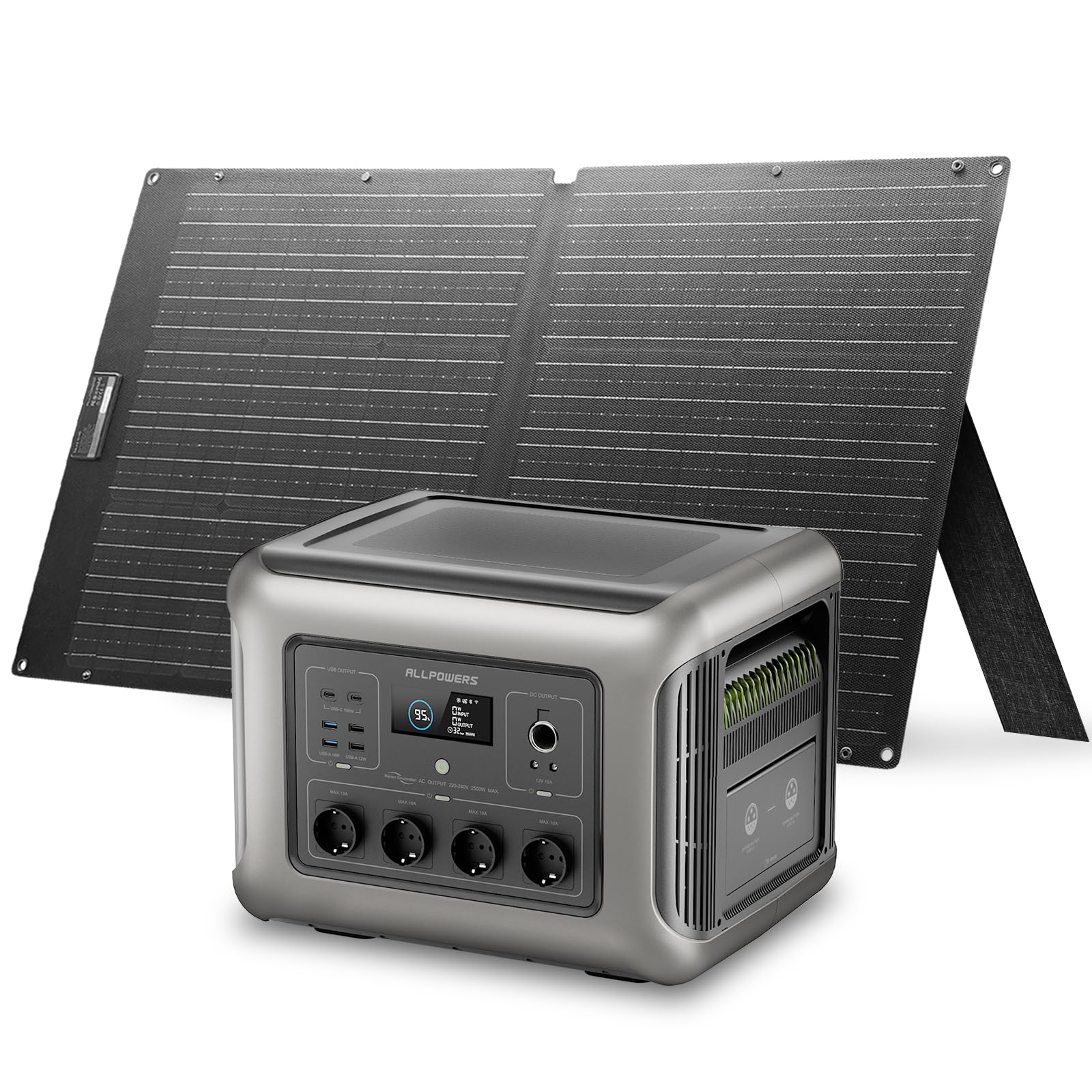 ALLPOWERS R2500 V2 Estación de Energía Portátil 1920Wh panel solar 100W