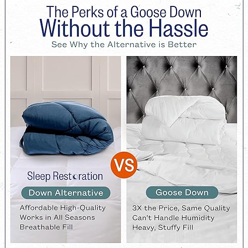 Miniatura 4 de Edredón alternativo Sleep Restoration Down  reversible  Calidad de hotel para todas las estaciones, edredón hipoalergénico de lujo, Microfibra,
