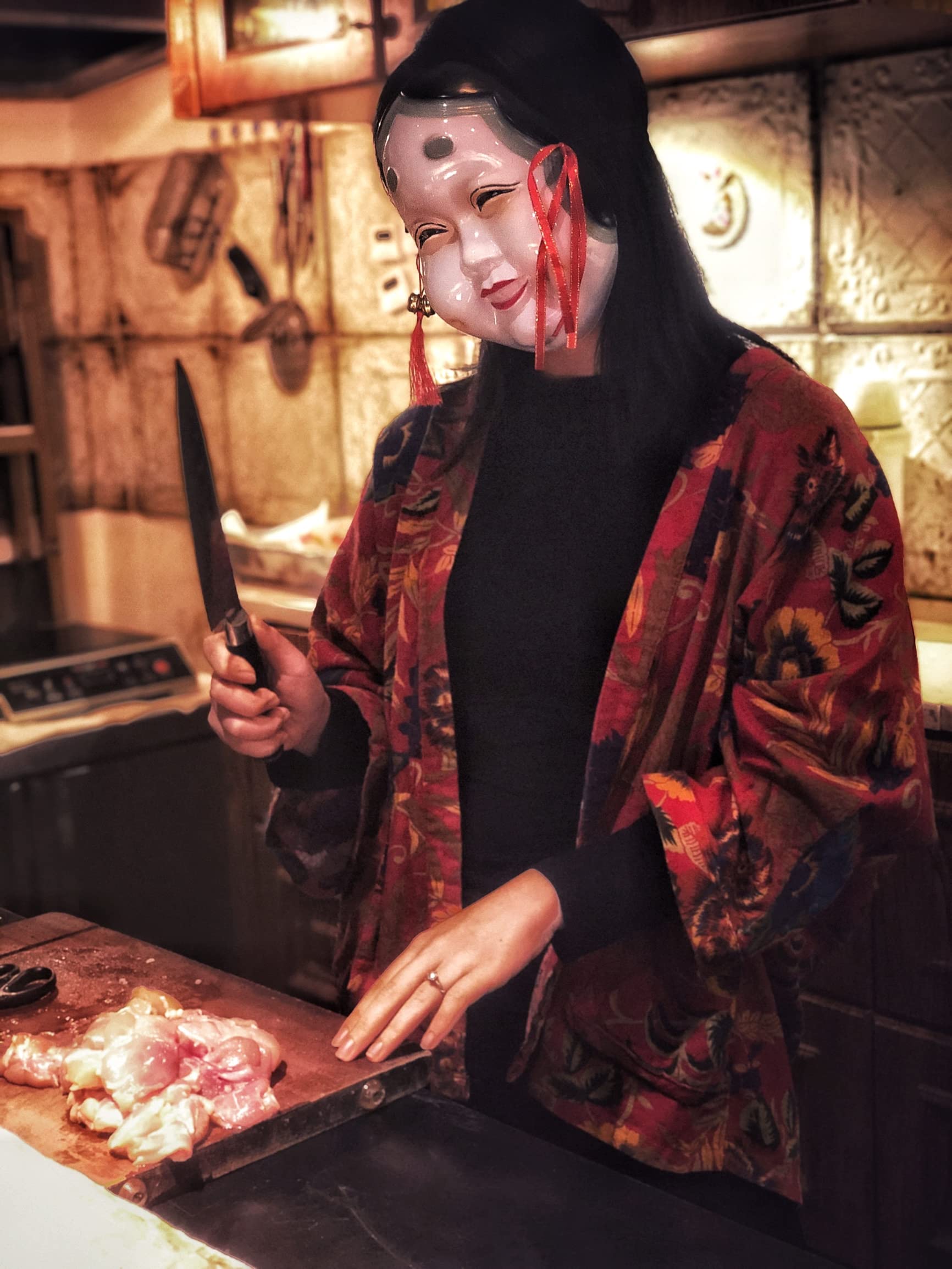 Amazon.co.jp: [CINECE] お面 能面 おかめ 仮面 マスク 役の面 お亀