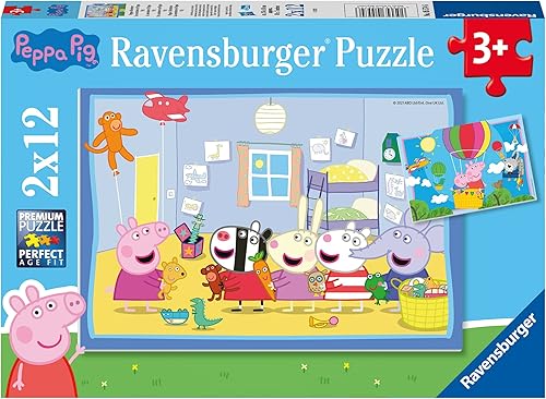 Ravensburger Puzzle 05574 Adventure - Rompecabezas de Peppa Pig de 2 x 12 piezas para niños a partir de 3 años