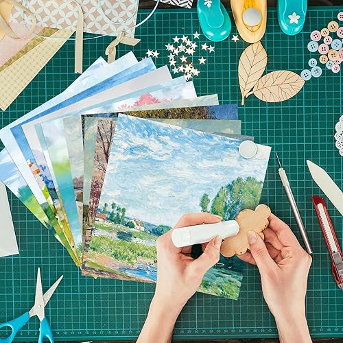 Vista 100 de Papel de manualidades, 24 hojas, 12 diseños, álbumes de recortes, una sola cara de 6 x 6 pulgadas, papel de cartulina, álbumes de recortes, 24