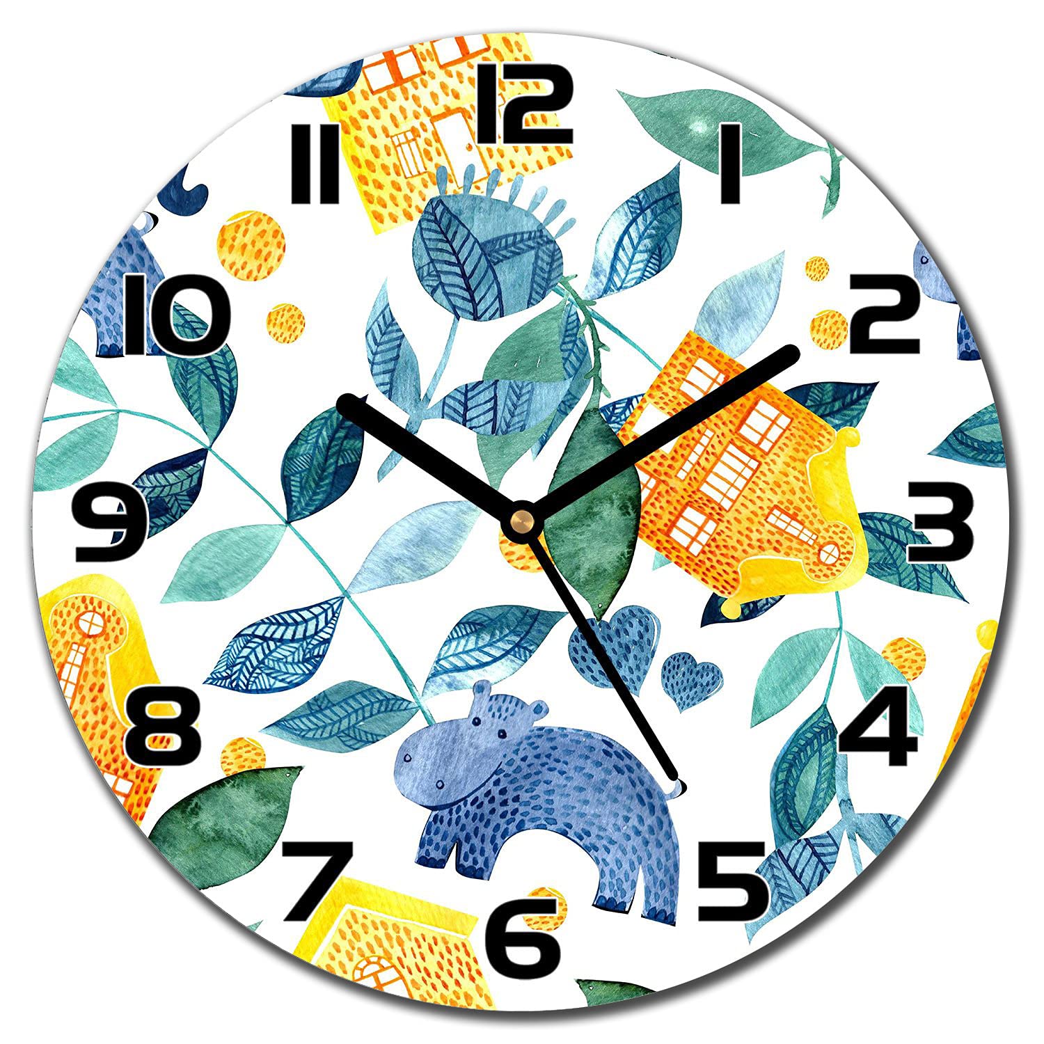 Horloge murale cuisine et salon lisible et durable en verre de sécurité 30 cm