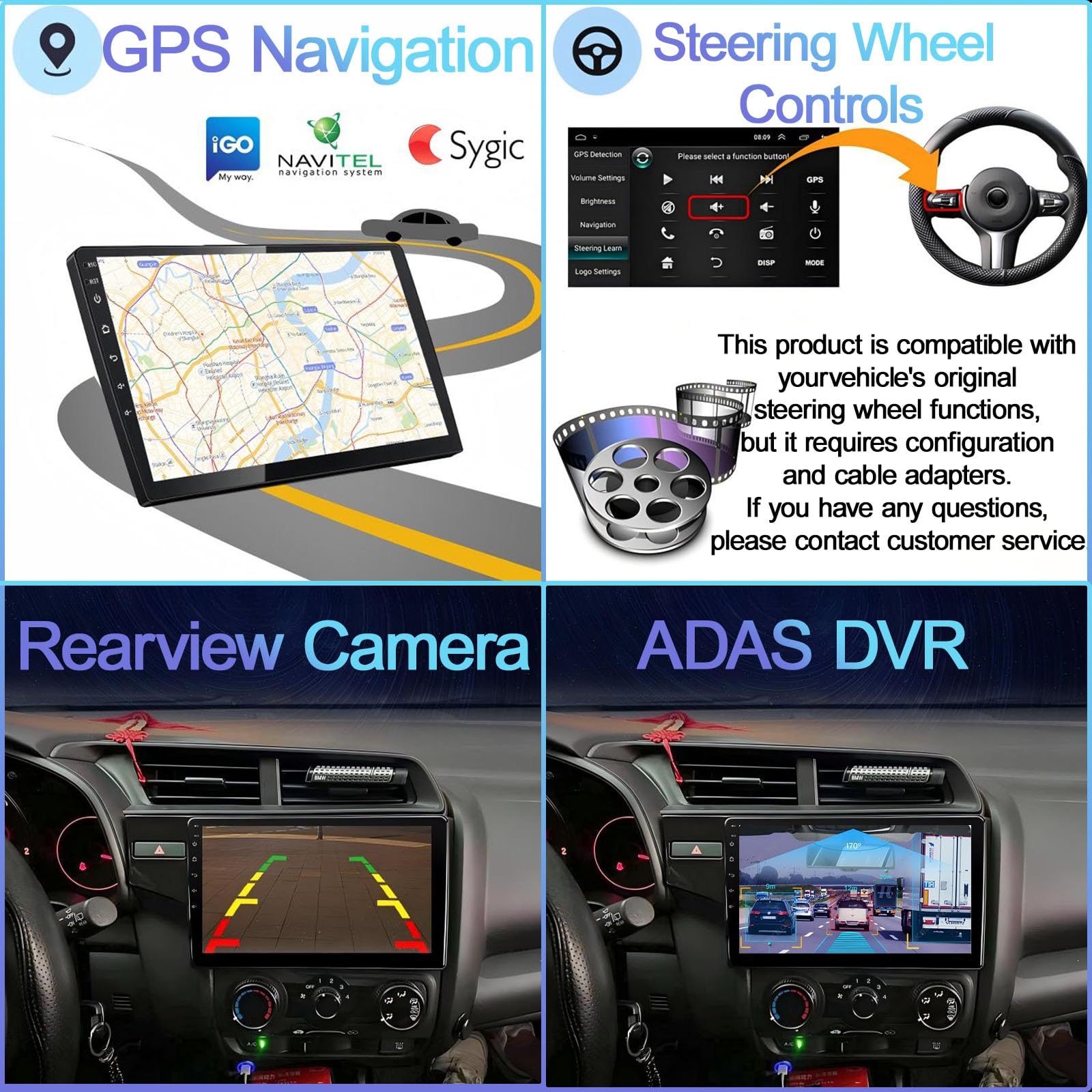 Android 14 Autoradio per Mazda 5 2 CR 2005-2010 Wireless CarPlay Android Auto Wifi Bluetooth Navigazione GPS/Radio RDS FM AM DSP/Schermo diviso ADAS DVR+ Controllo del volante(B20)