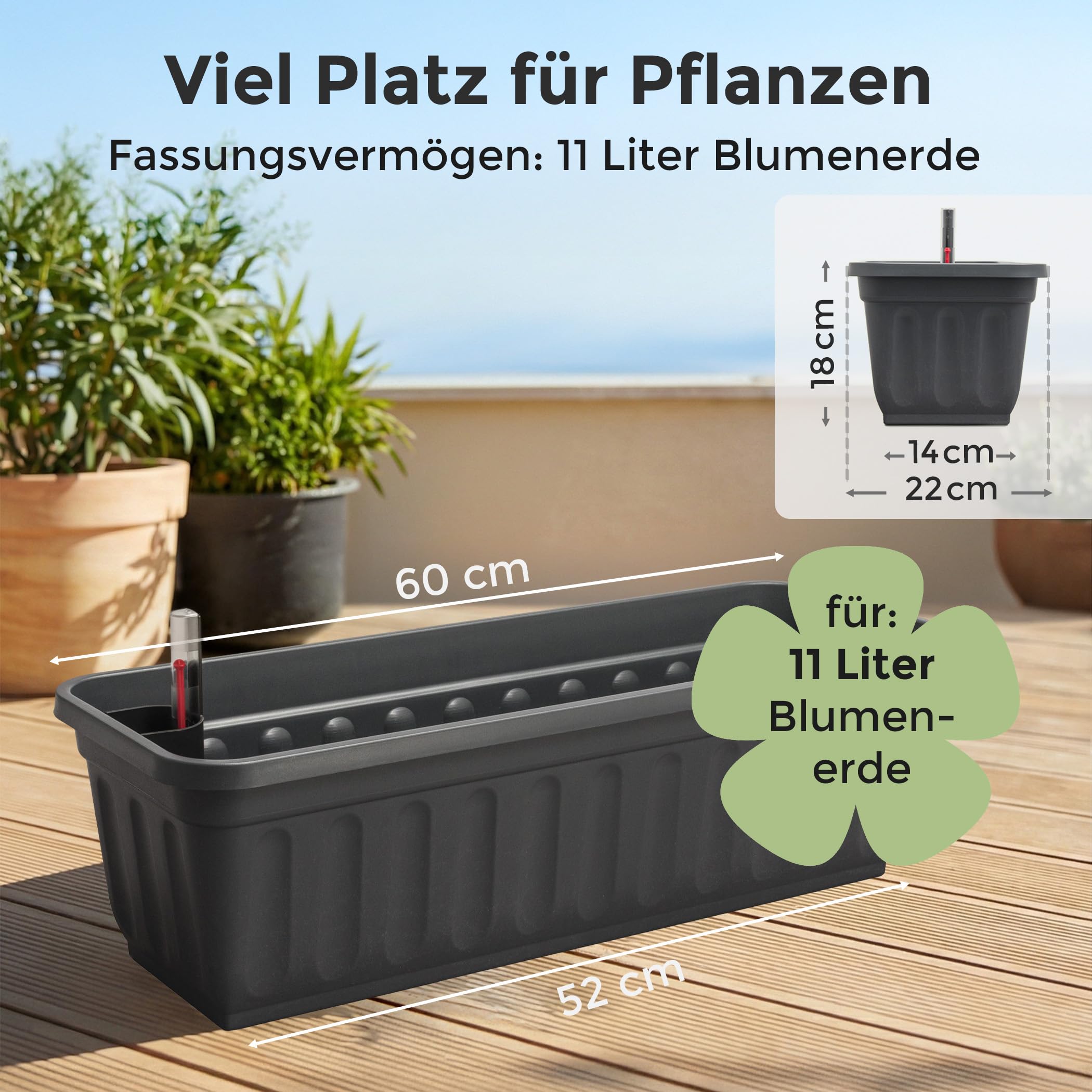 pflanztopf holzbeine Pflanzkübel Holz mit Griffen | Pflanztopf rund FSC Akazienholz main image 1