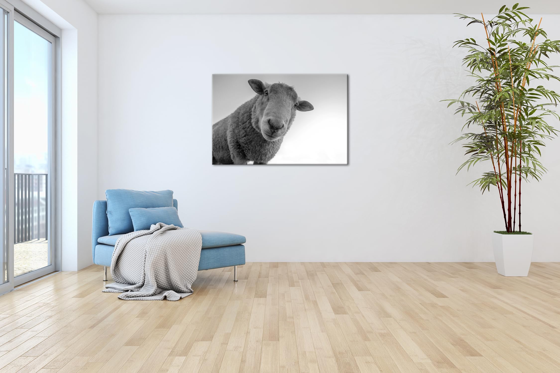 Formato: 80 x 60 cm, effetto bianco e nero come stampa su tela, motivo già incorniciato su cornice in vero legno, stampa digitale di alta qualità, nessun poster o poster