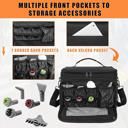 OUUTMEE Bolsa de transporte compatible con Bissell SteamShot limpiador de vapor de superficie dura 39N7V39N7A, compartimentos ajustables, bolsa de