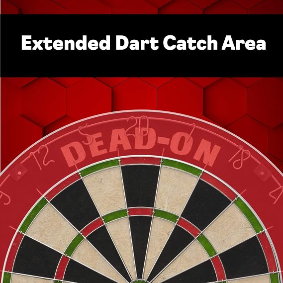 Viper Dead-On Tournament Bristle Steel Tip Dartboard Set with Staple-Free Bullseye, Metal Triangular Spider Wire for Reduced Bounce Outs and Increased Scoring; High-Grade Self-Healing Sisal Board