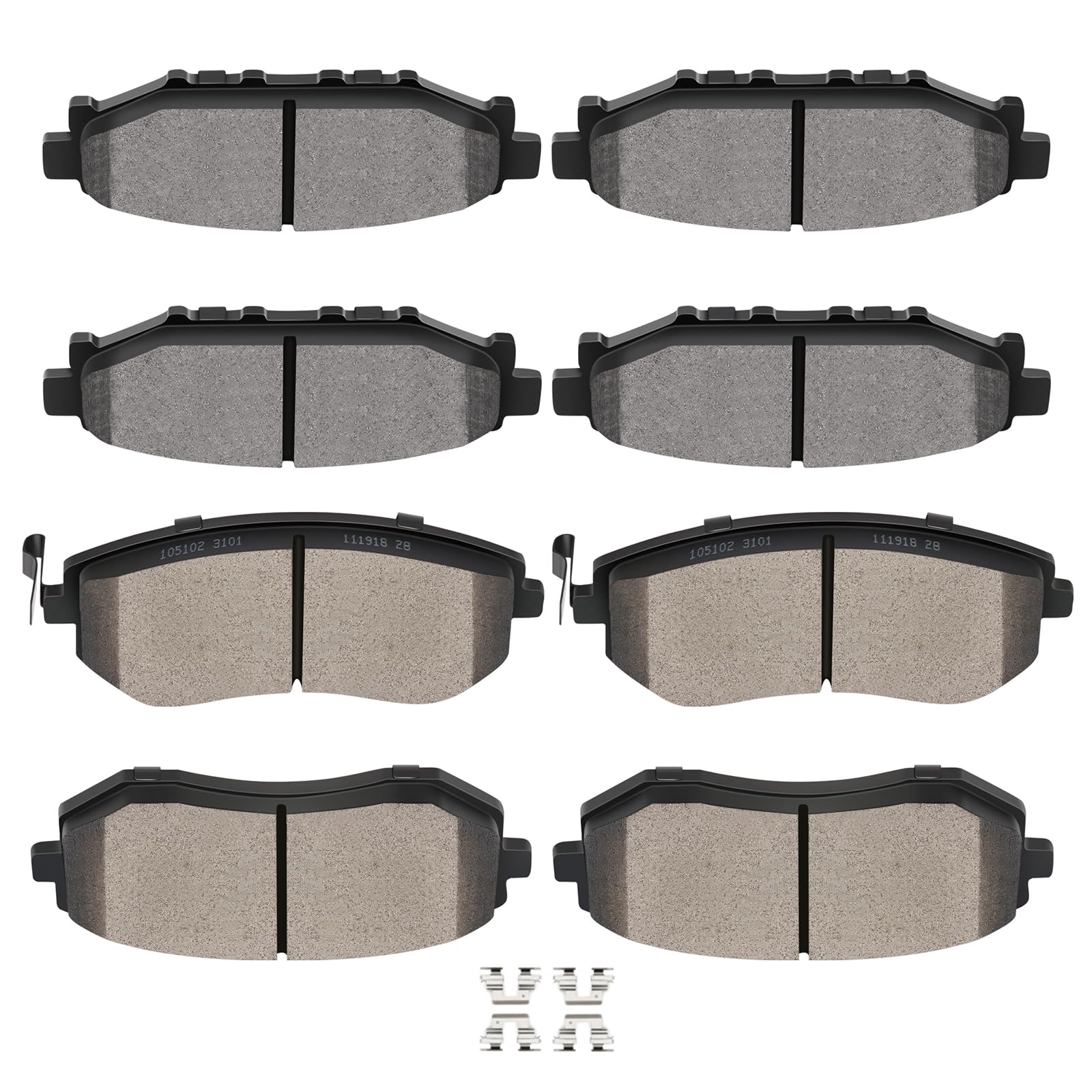 SCITOO D1114 D929 8PCS Front Semi-Metal Rear Ceramic Brake Pad Sets | Fit For Subaru For Forester 2009-2010,For Impreza 2008-2010,For Legacy 2005-2012,For Outback 2005-2012