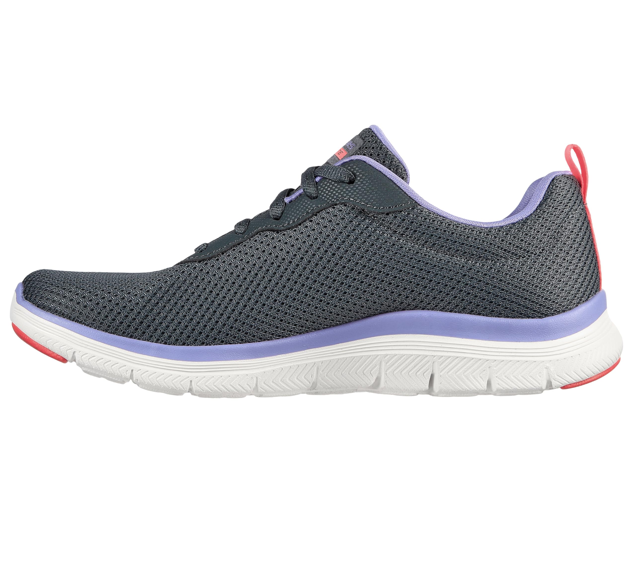 Skechers Damen Flex Appeal 4.0 Trainer , Charcoal Mesh / Lavender Trim, 39 EU