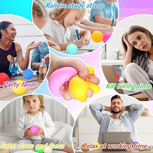 Miniatura 6 de 40 bolas antiestrés, bolas antiestrés esponjosas a granel, juguetes de caja del tesoro, premios a granel, bolas sensoriales a granel, bolas