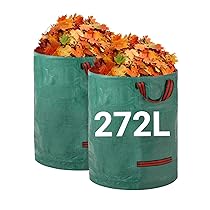 Velway Sacchi per Rifiuti da Giardino Resistenti – 272L x 2Pacchi Sacchi da Giardino Riutilizzabili con Maniglie – Tessuto Industriale per Foglie Rifiuti Detriti