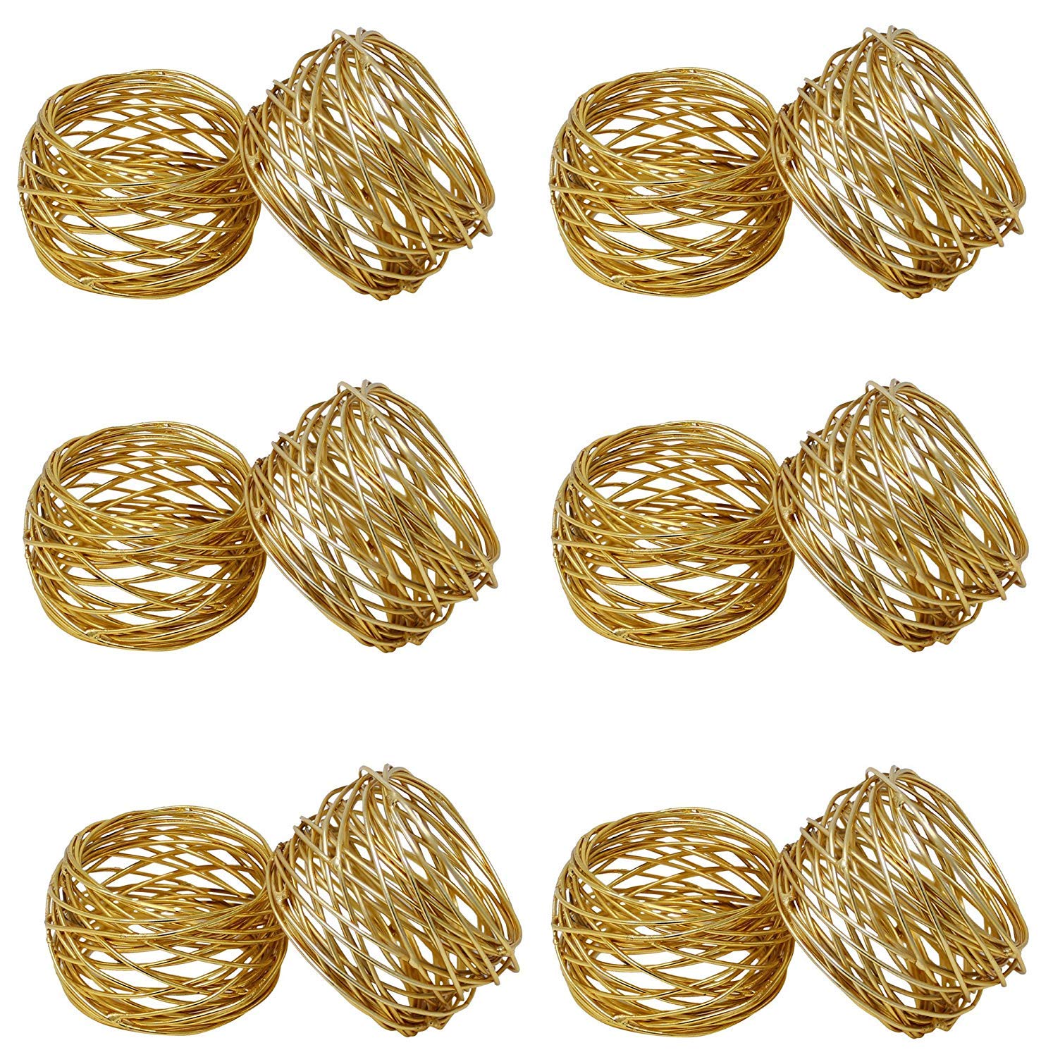 Ukal Lot de 200 ronds de serviette en maille métallique pour décoration de table à manger