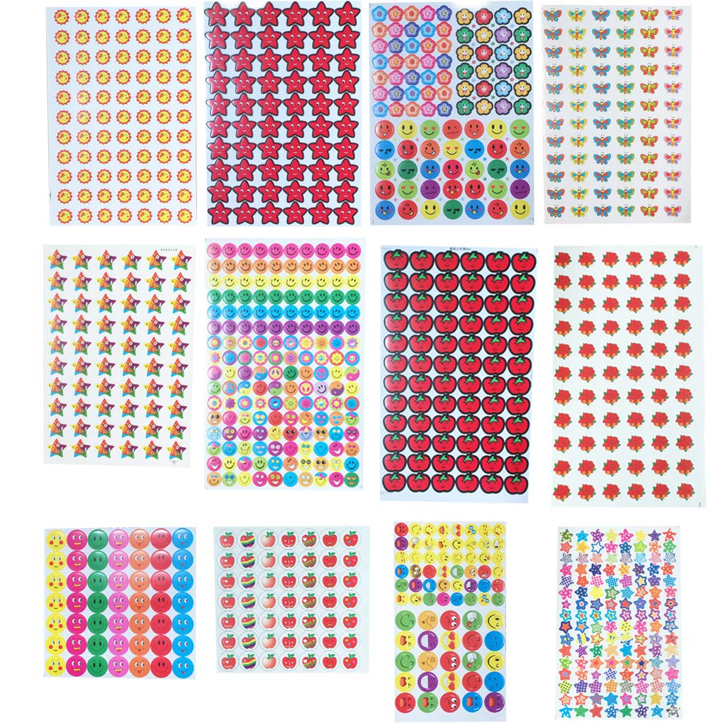 HYHP 12 Sheet Teacher Stickers for Kids, Reward Stickers Incentive Stickers for Teachers, Classroom, School Using (Assorted Patterns)