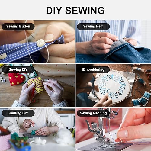 Miniatura 6 de YLSHG Kit de costura para adultos, 172 piezas premium para viajeros, bricolaje, niños, kit de costura base de emergencia, principiante, reparación