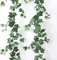Mizii 2-Pack 79" Artificial Ivy Garland Fake Hanging Vines with 190 Silk Leaves - Realistic Faux Greenery for Indoor Outdoor Wedding Home Decor
