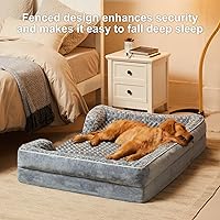 Vista 4 de WNPETHOME Camas para perros grandes, cama lavable para perros, sofá cama para perros con forro impermeable y parte inferior antideslizante, sofá