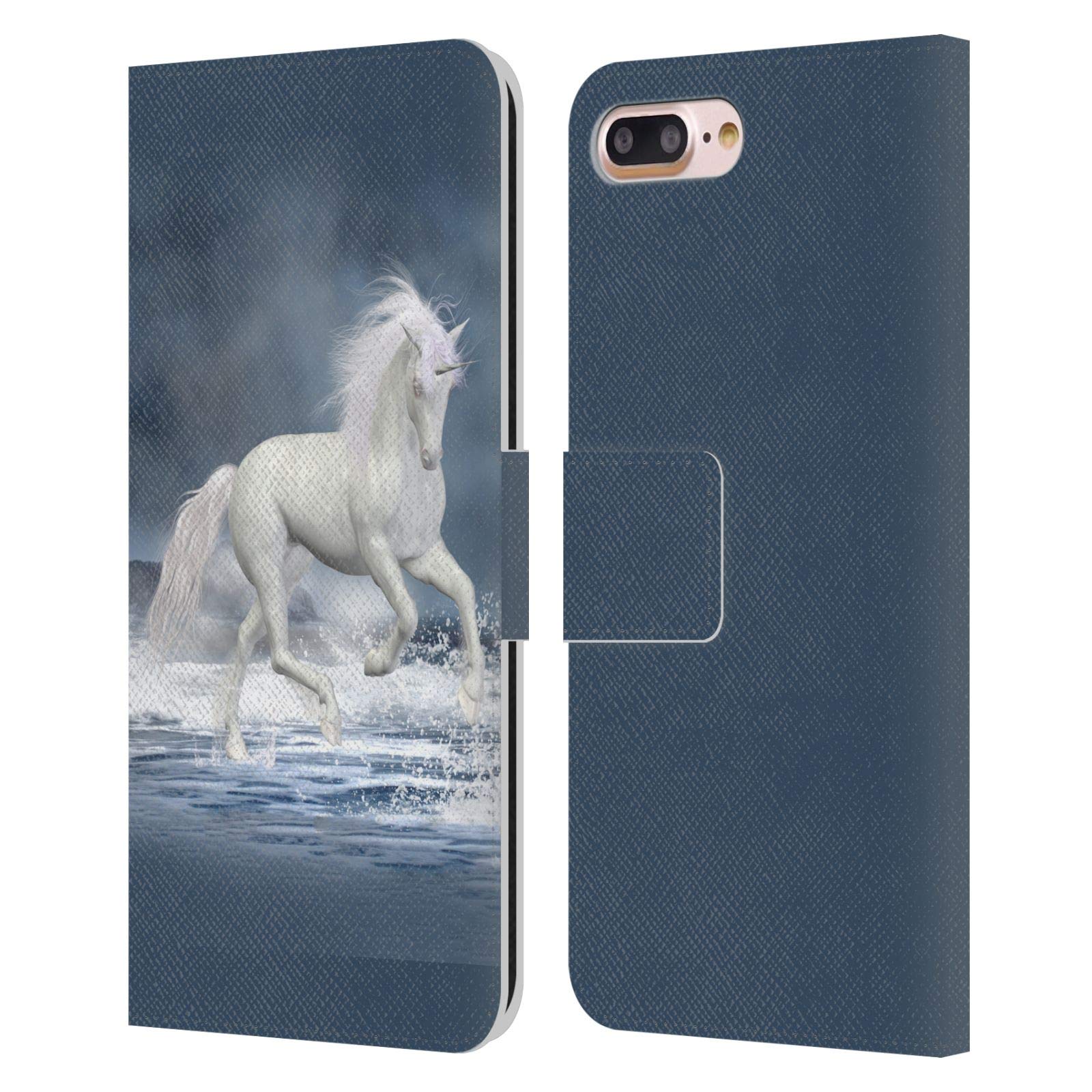 Head Case Designs Officially Licensed Simone Gatterwe Playing Pegasus and Unicorns Leather Wallet Case Compatible with Apple iPhone 7 Plus/iPhone 8