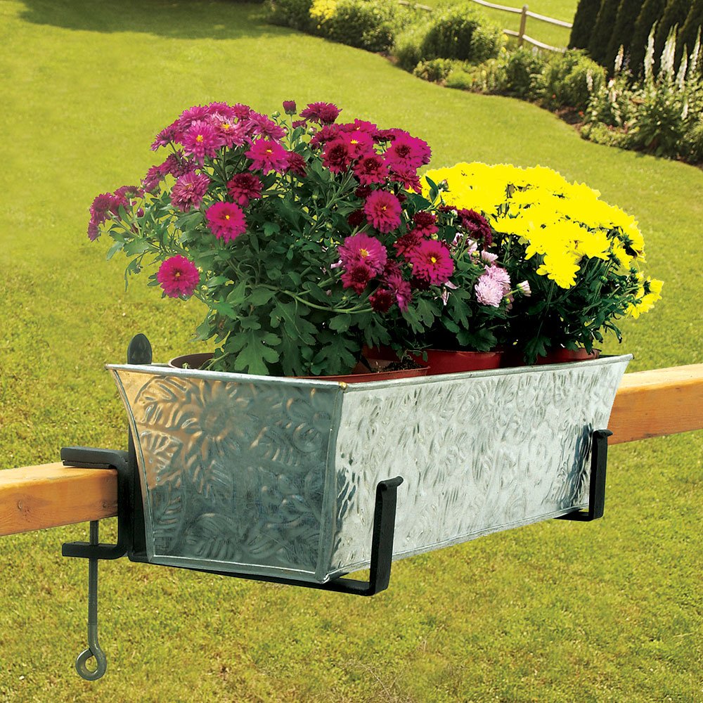 Flower Box Railing Brackets Snapklik.com : SFB-02C, 8 Inch Railing Clamp Window Flower Box Brackets ...