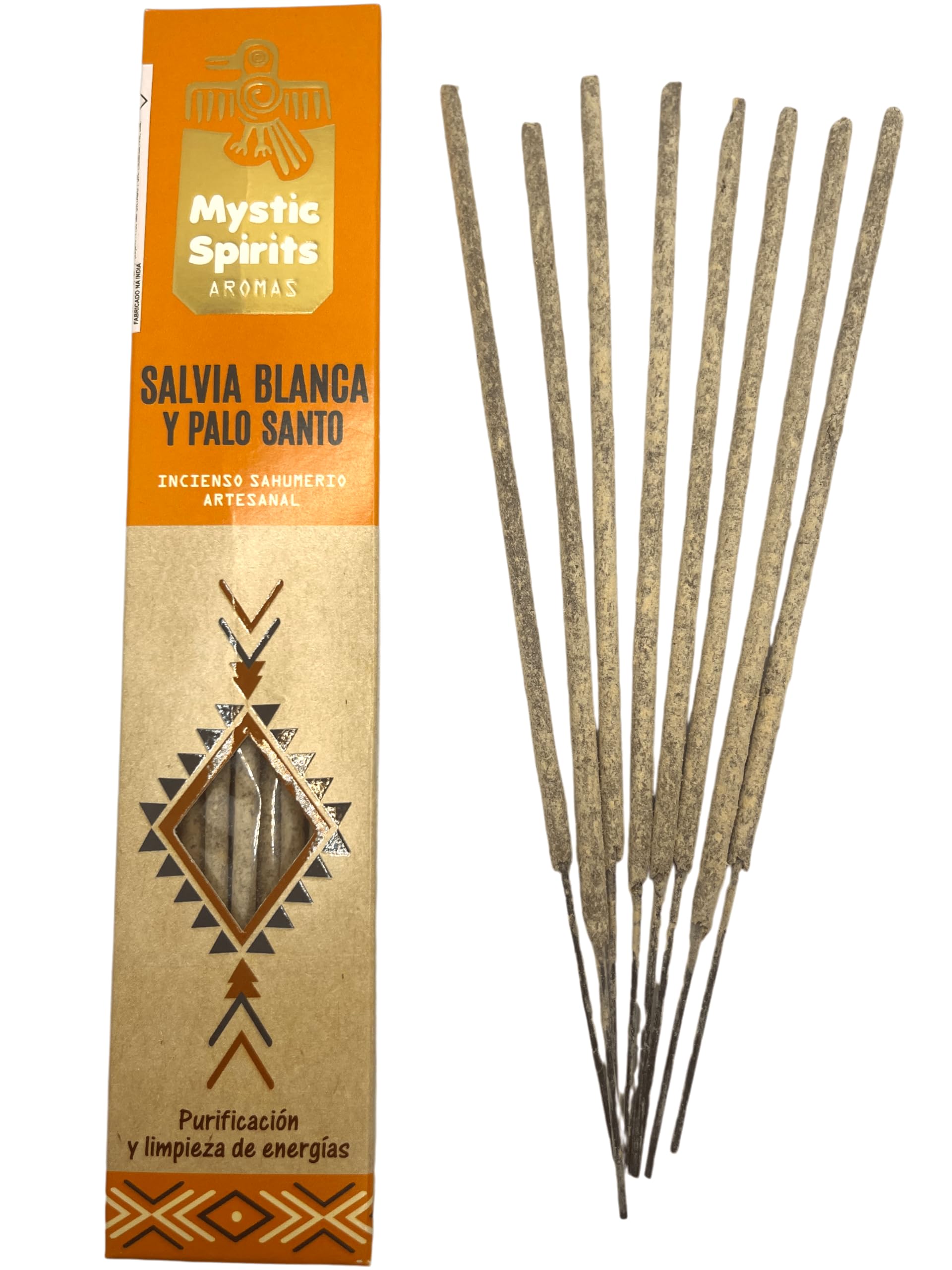 Hostenatura White Sage And Palo Santo Incense Sahumerio Salvia Blanca And Palo Santo Mystic Spirits Energy Purification And Cleaning - 8 Craft Sticks