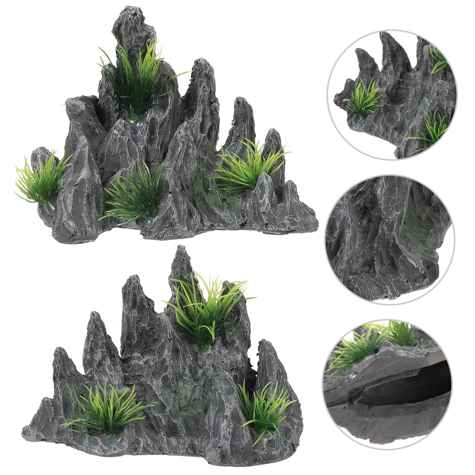 Cabilock Adornos De Paisajismo De Pecera Decoración Casa Decoración Jardin Decoración del Acuario Accesorios para Peceras Decoración del Paisaje del Tanque De Peces 2 Piezas X 4